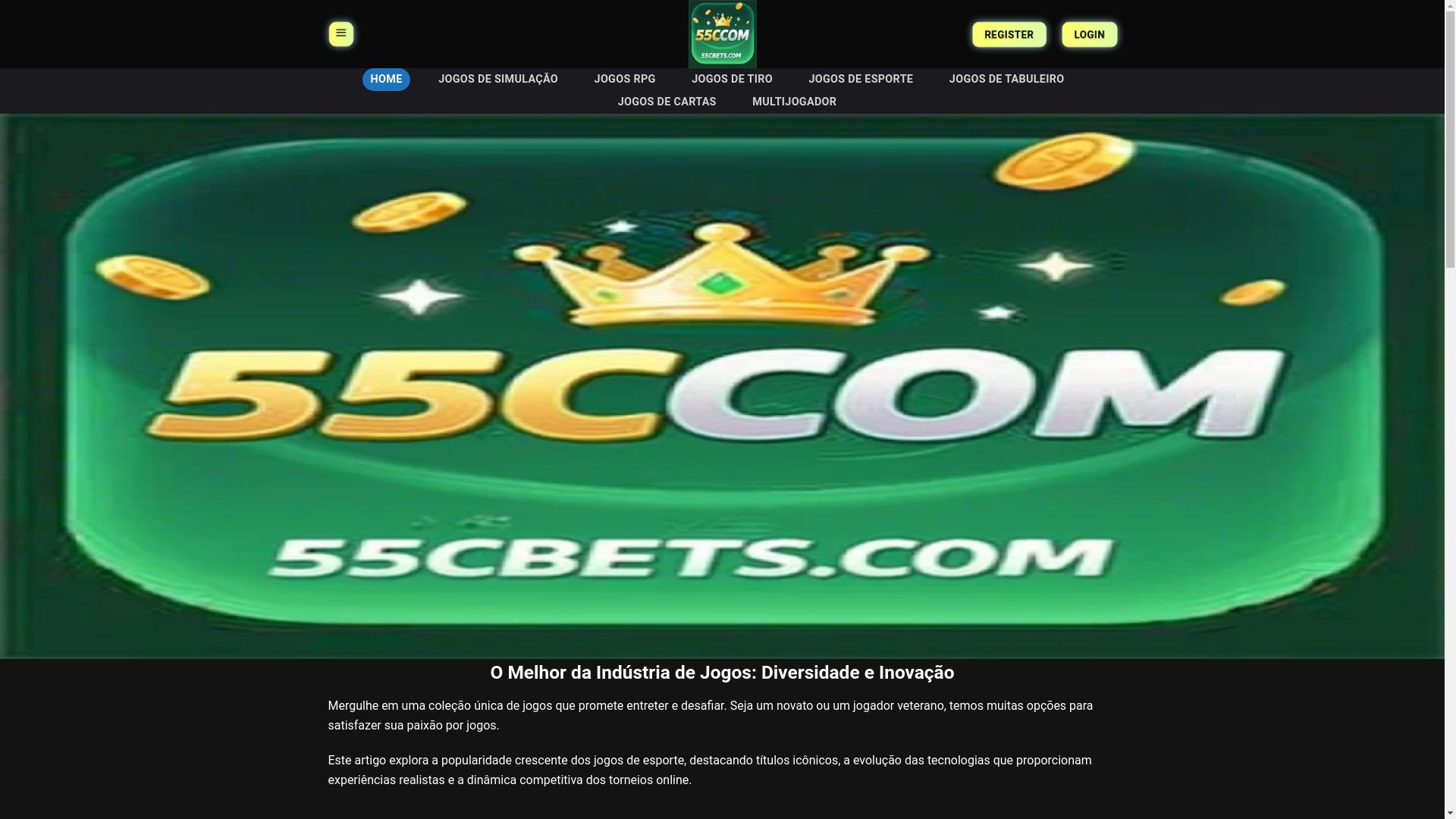 website screenshot of https://55cbets.com/