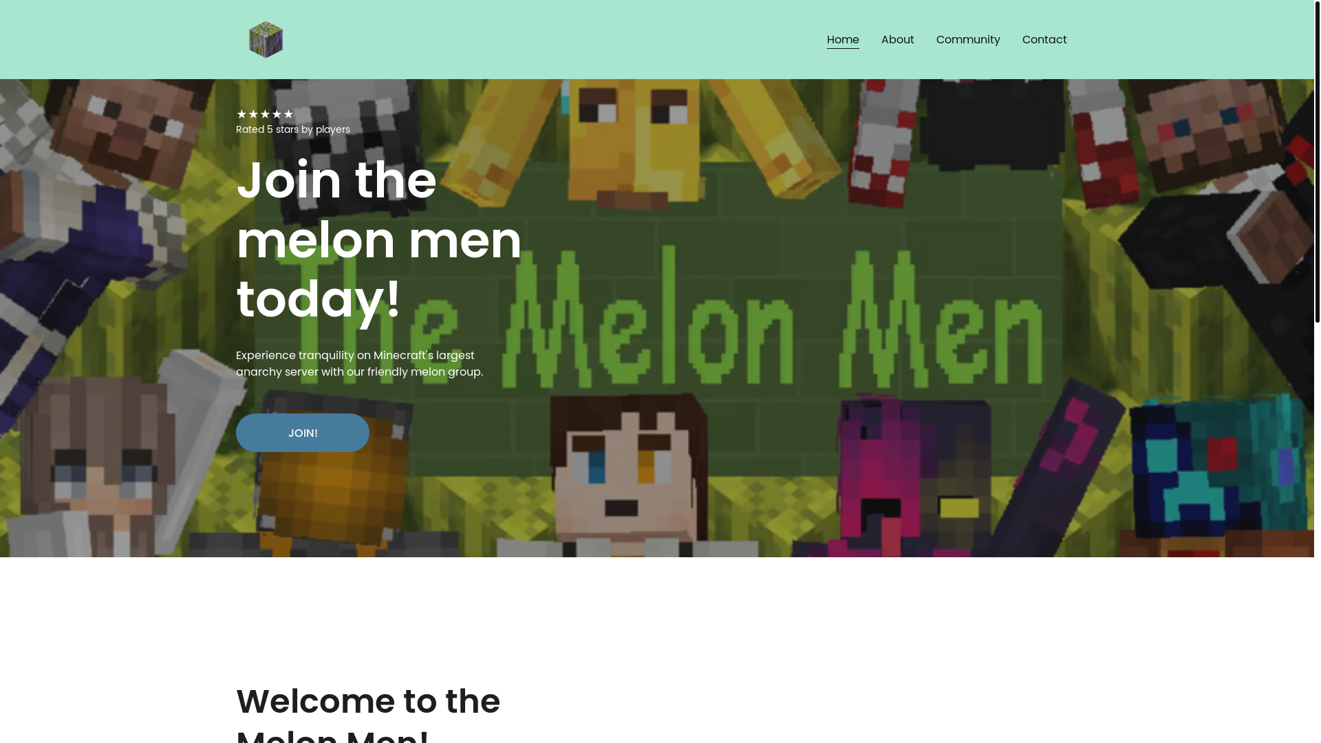 website screenshot of https://2b2tmelonmen.org/