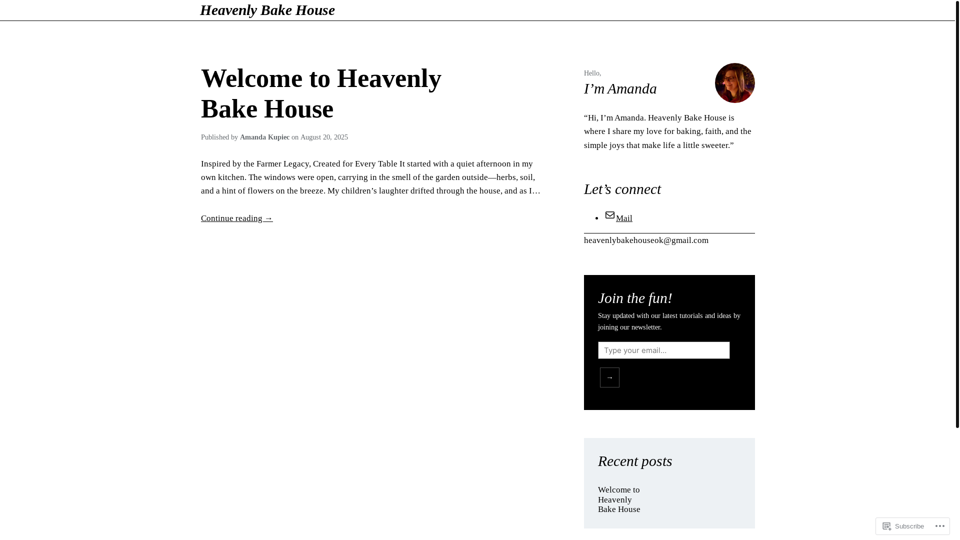 website screenshot of https://heavenly-bake-house.com/