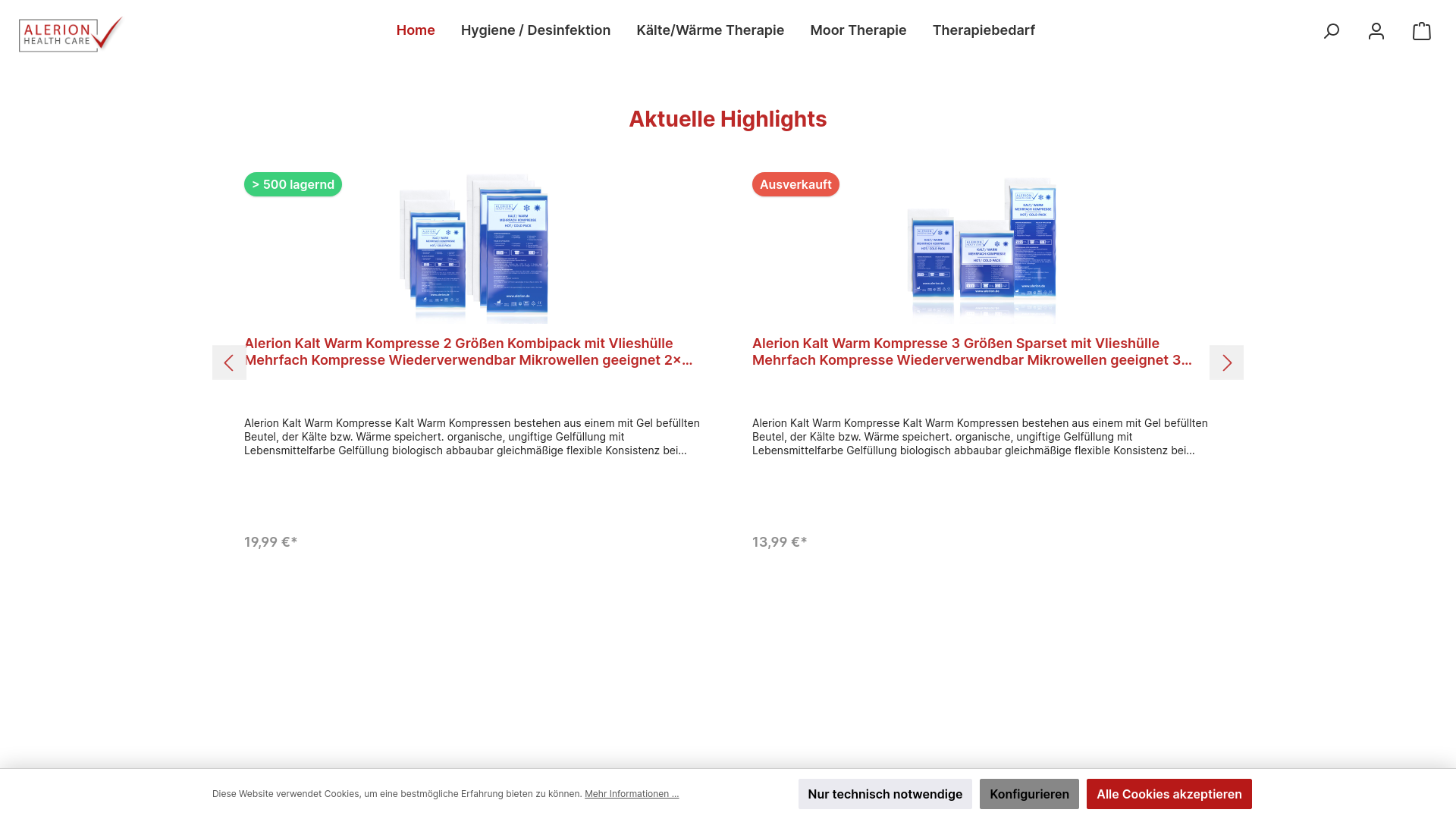 website screenshot of https://exacttape.de