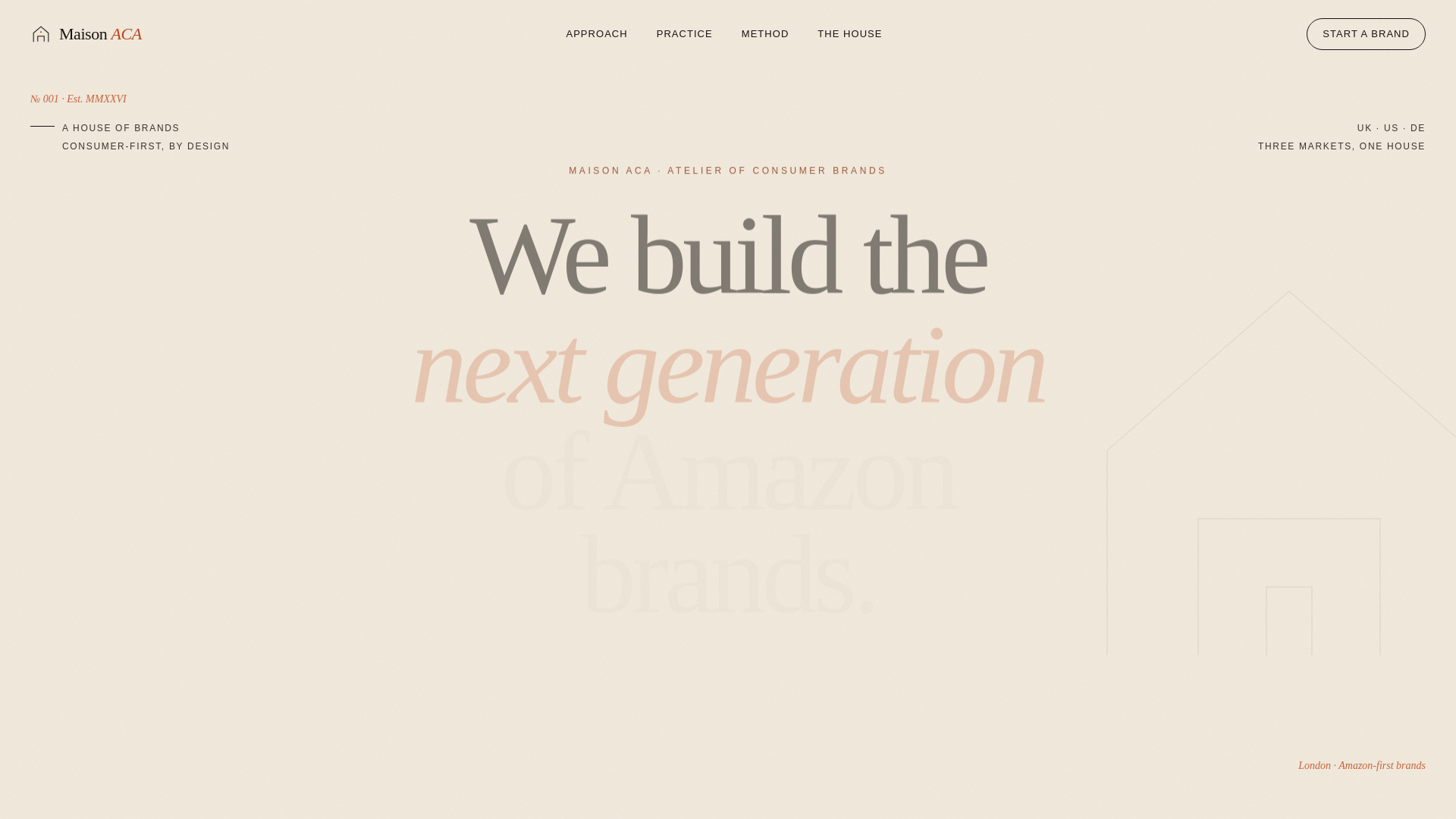 website screenshot of https://maisonaca.com/