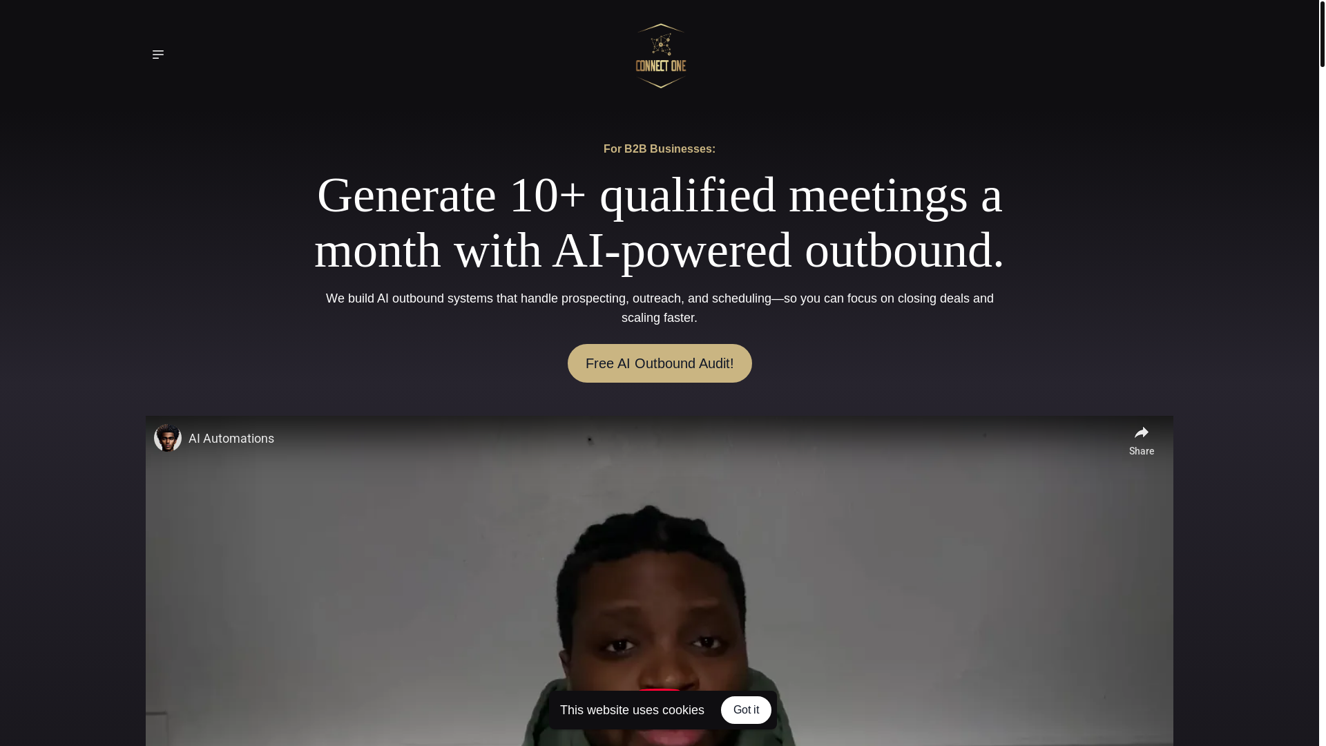 website screenshot of https://connectoneaisdirect.help/