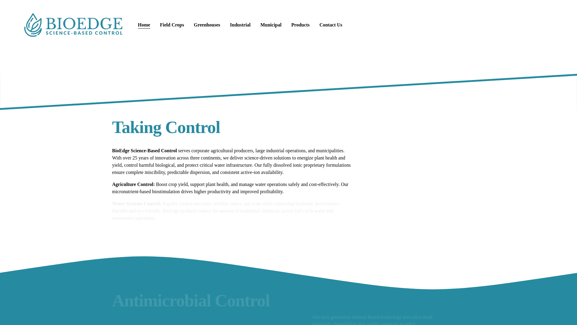 website screenshot of https://bioedgecontrol.com/
