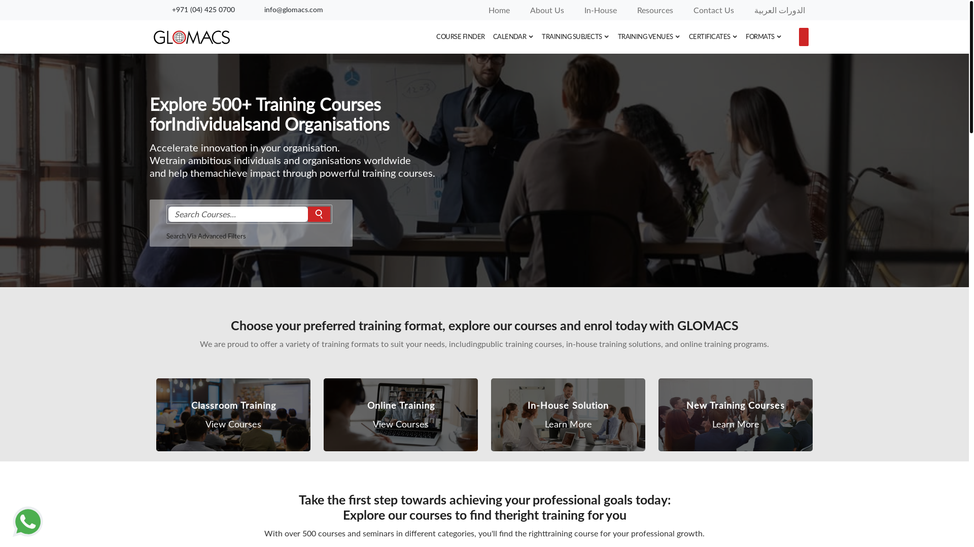 website screenshot of https://glomacs.com/