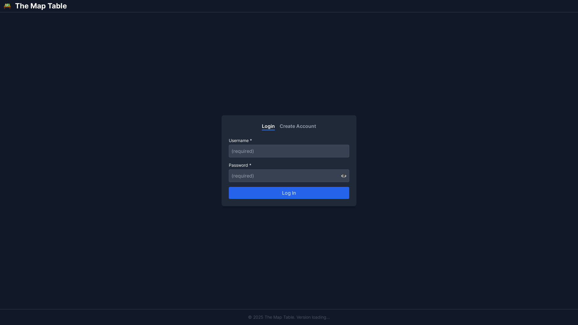 website screenshot of https://themaptable.com/
