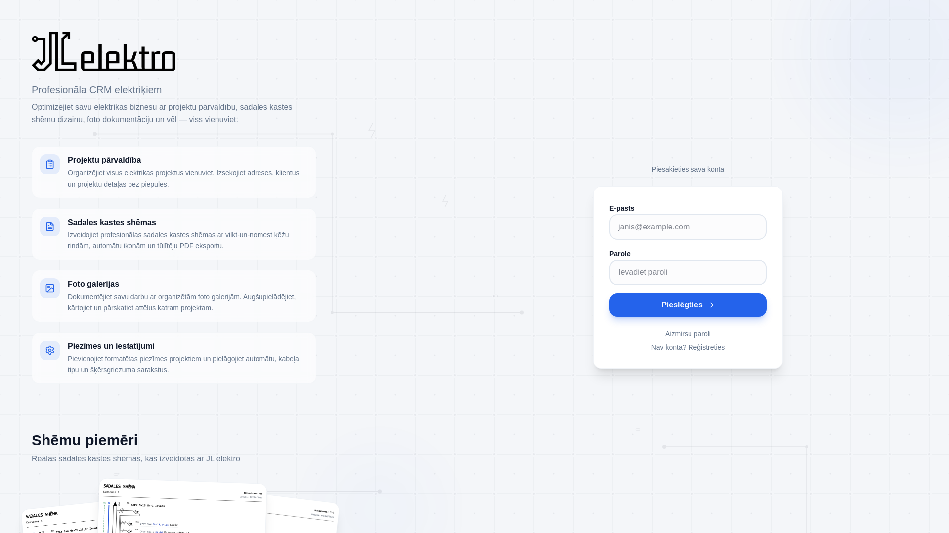 website screenshot of https://jlelektro.lv