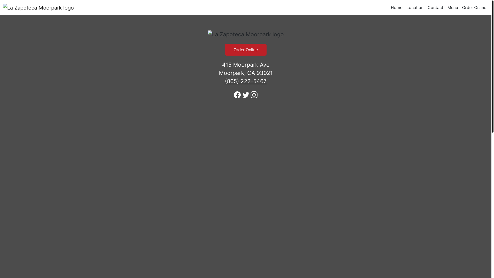 website screenshot of https://lazapotecamoorparkca.com/