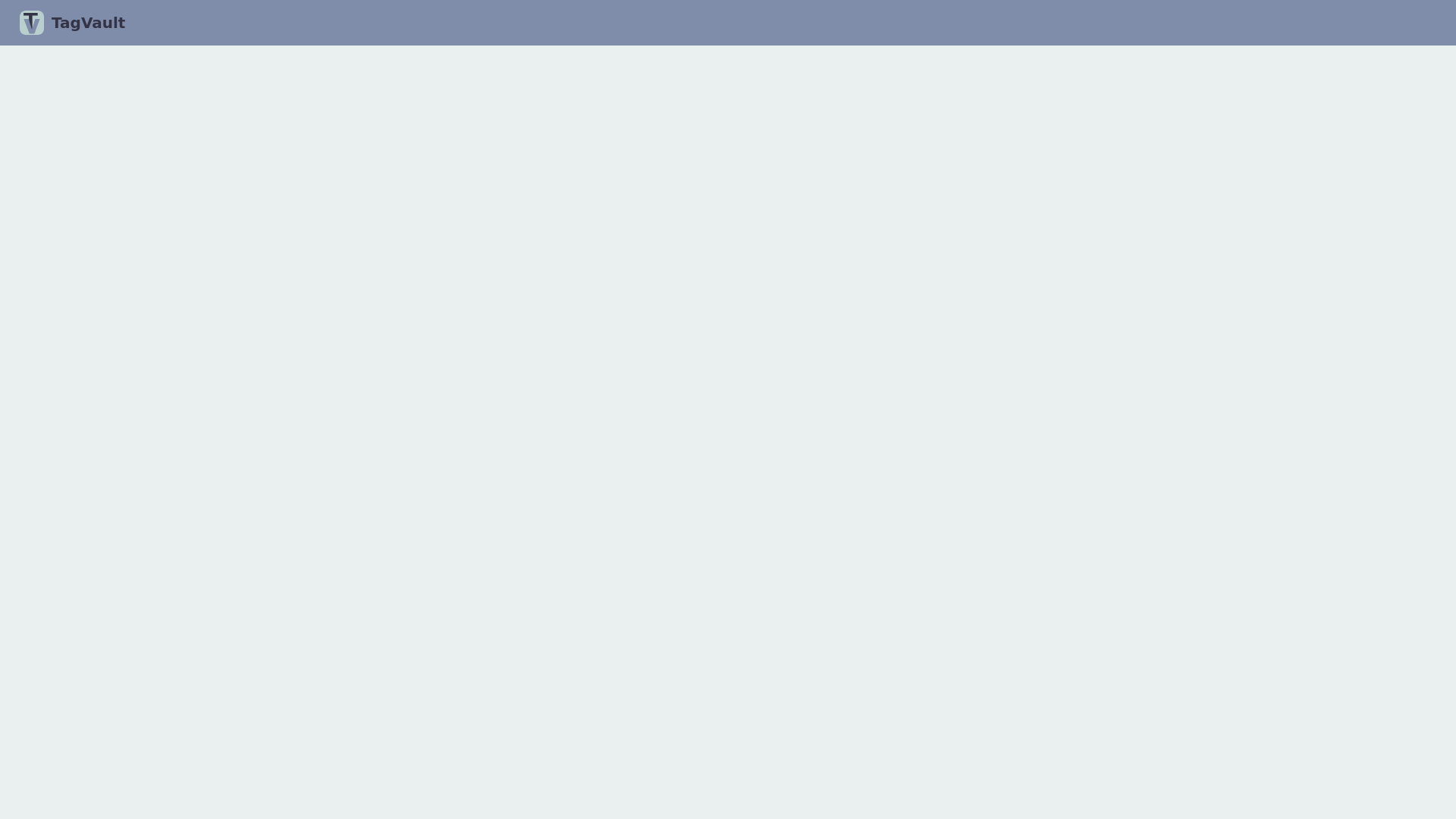 website screenshot of https://tagvault.cc/