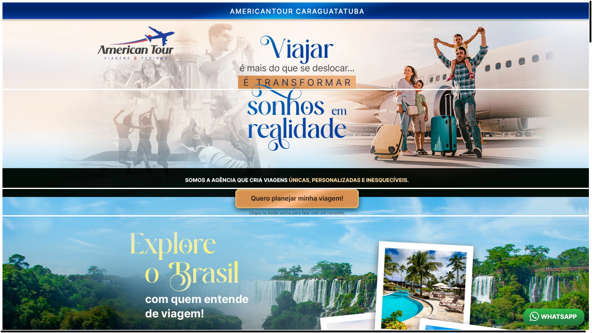 website screenshot of https://americantourcaraguatatuba.com.br/