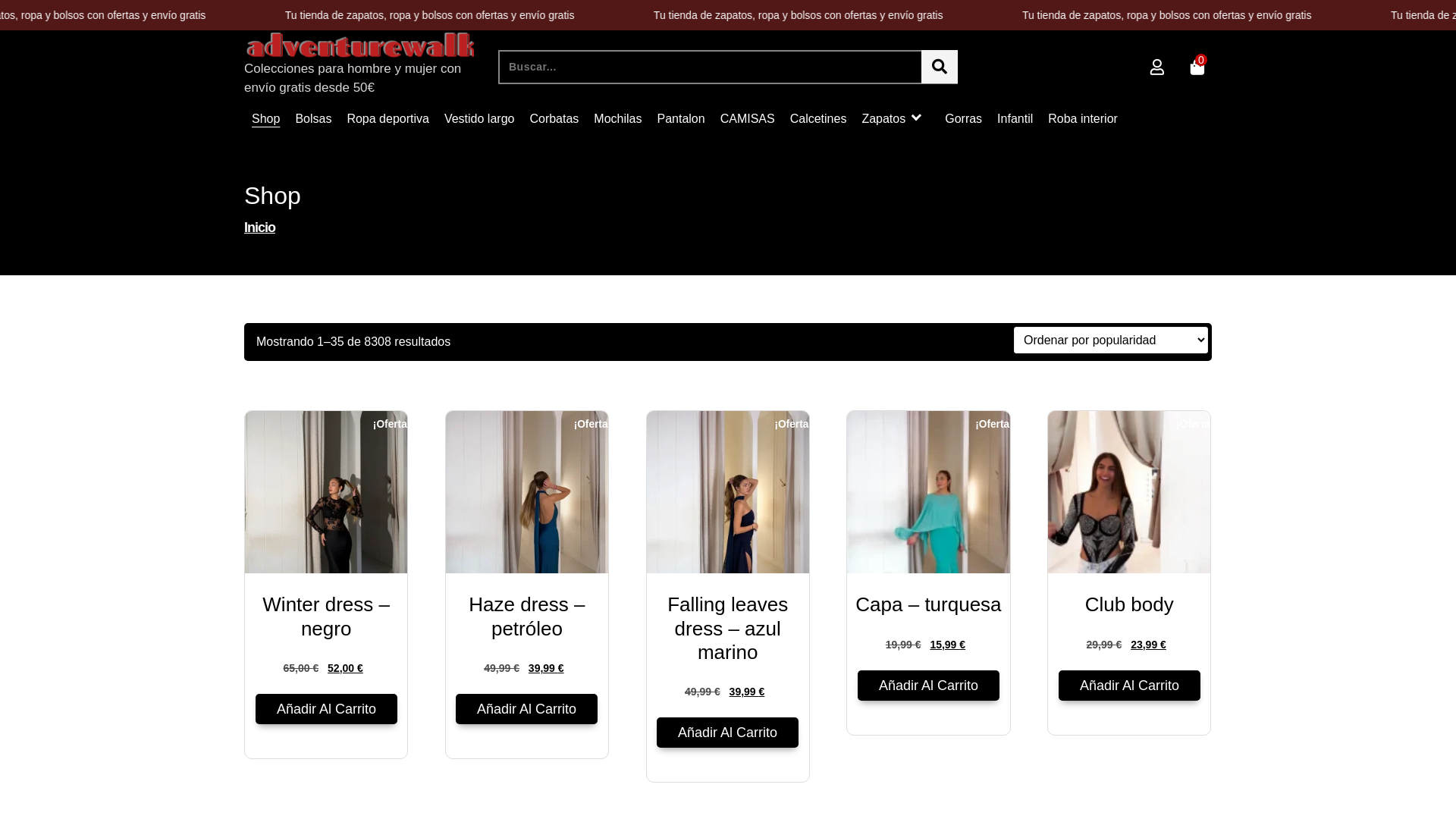 website screenshot of https://adventurewalk.es/