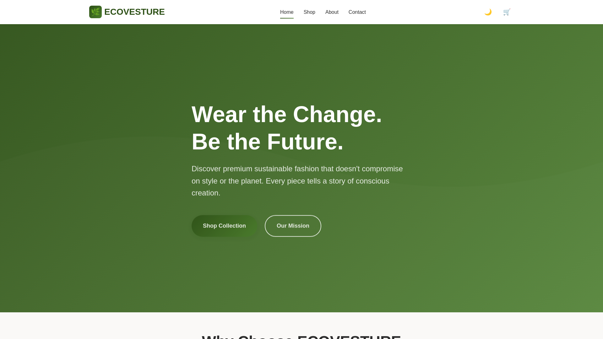 website screenshot of https://ecovesture.shop