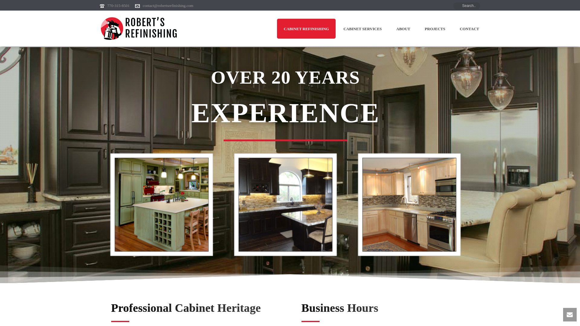 website screenshot of https://robertsrefinishing.ai