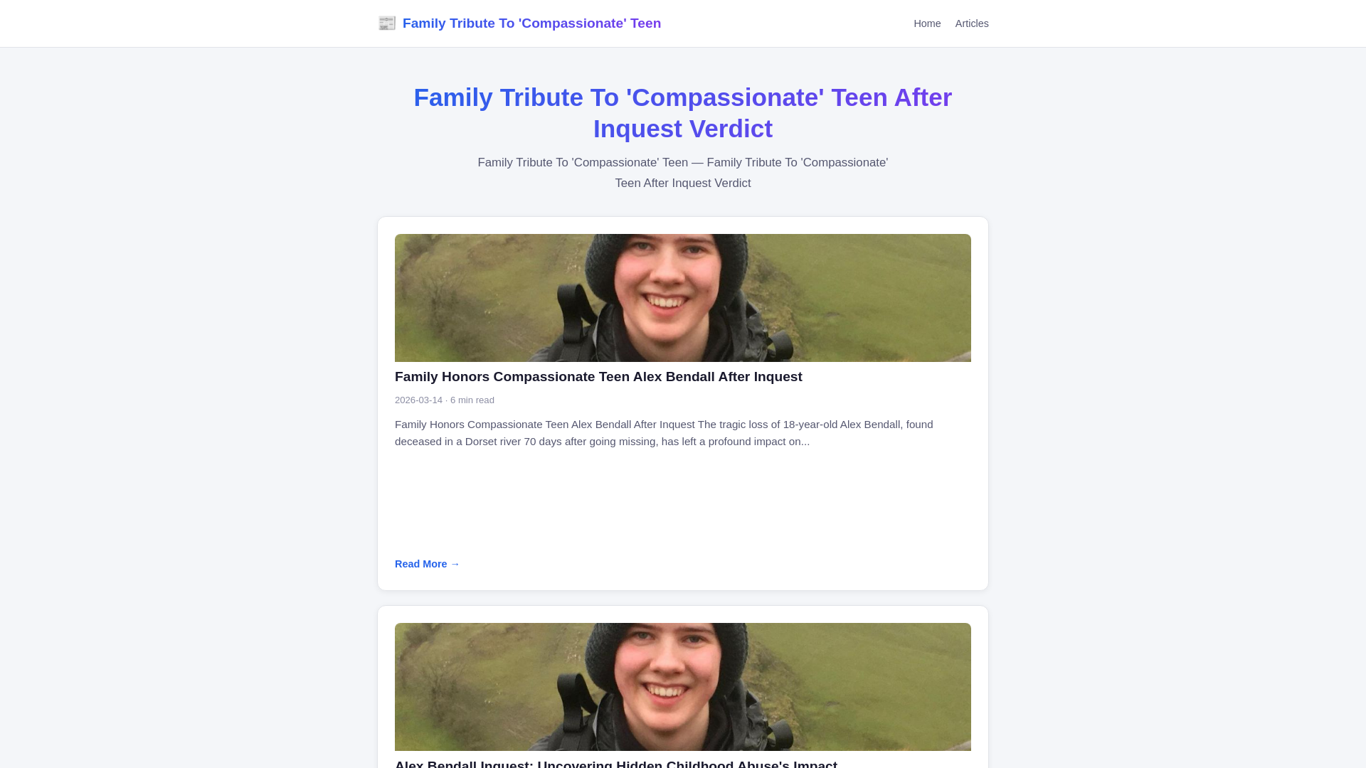 website screenshot of https://family-tribute-to-compassionate-teen-after-inquest-verdict.pages.dev/