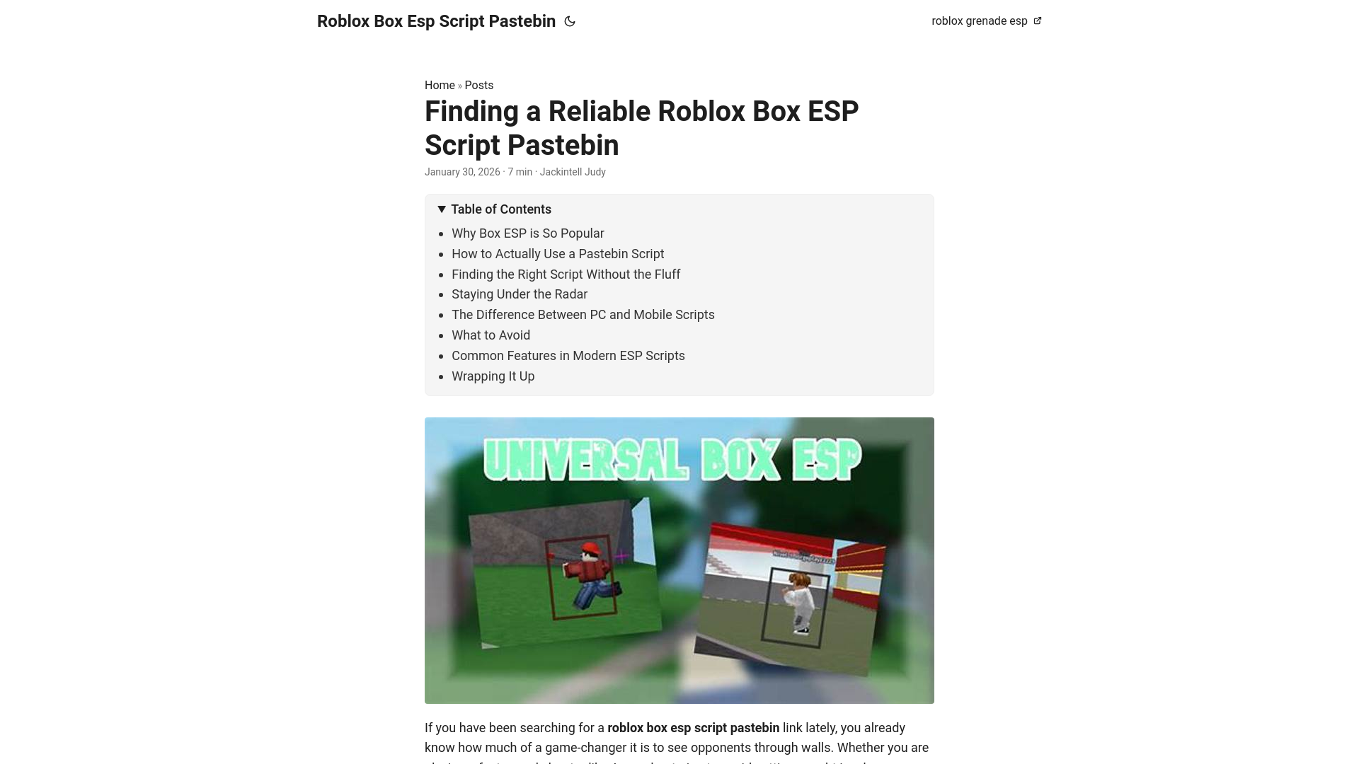 website screenshot of https://roblox-box-esp-script-pastebin.pages.dev/