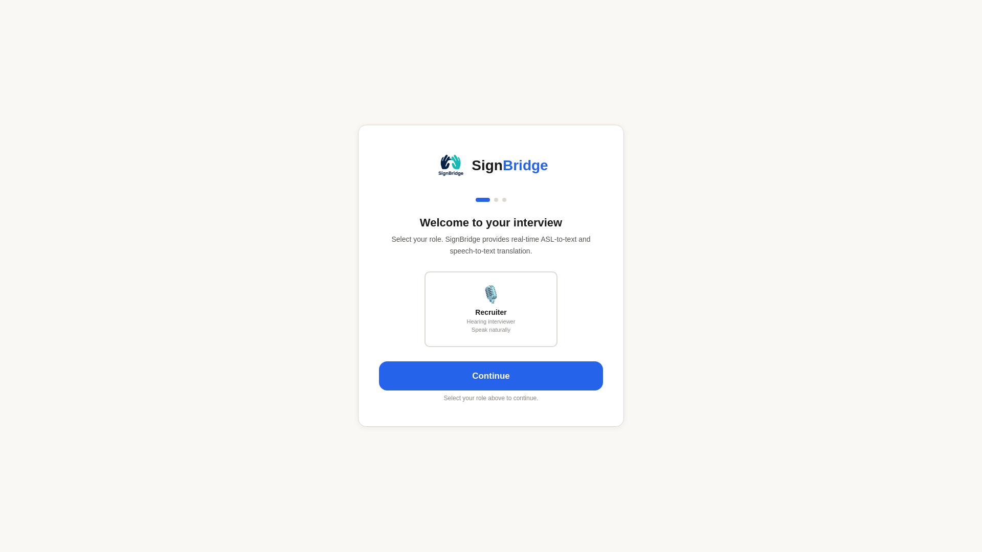 website screenshot of https://signbridgeprototype.pages.dev/