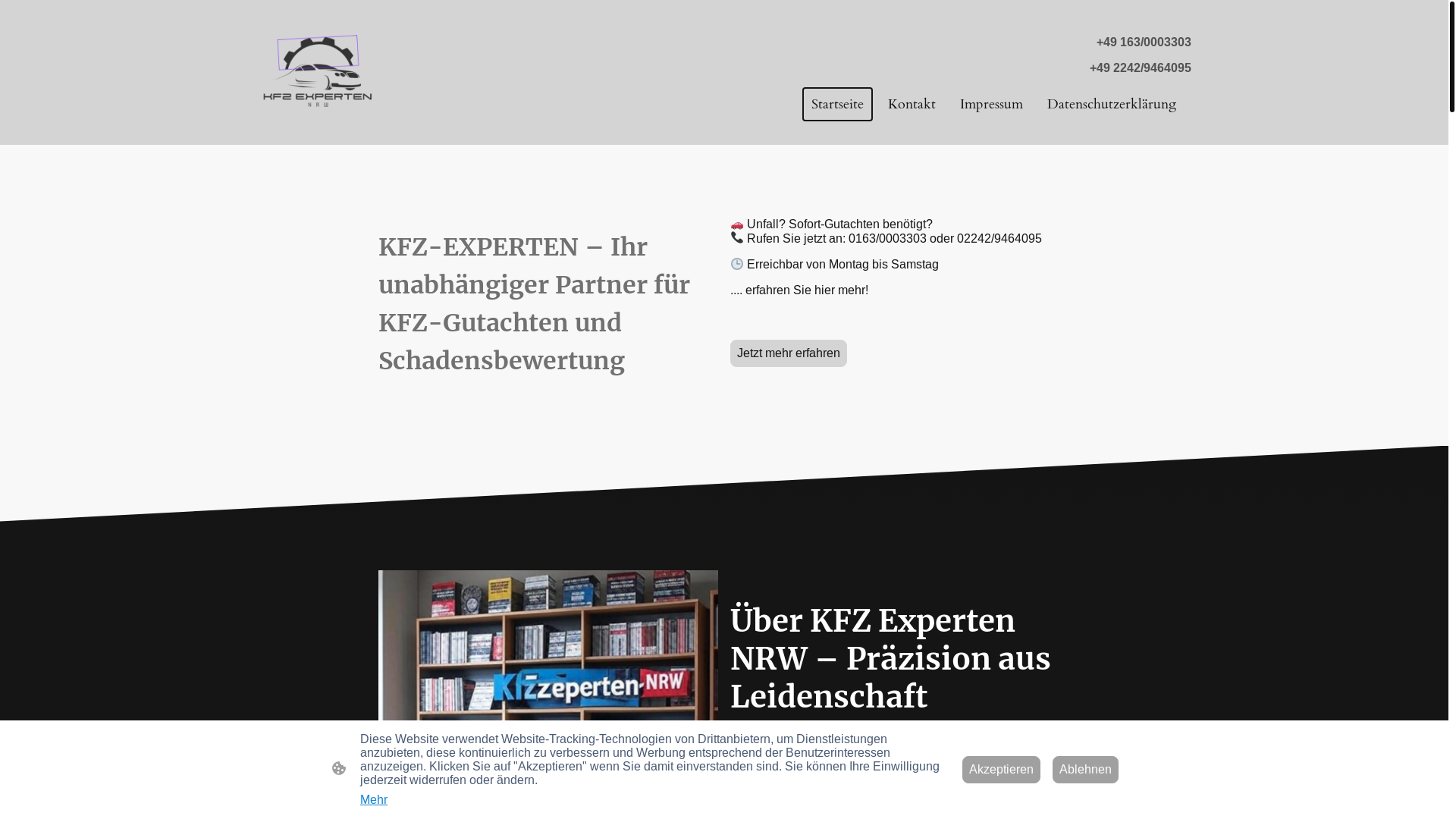 website screenshot of https://kfzexperten-nrw.de/