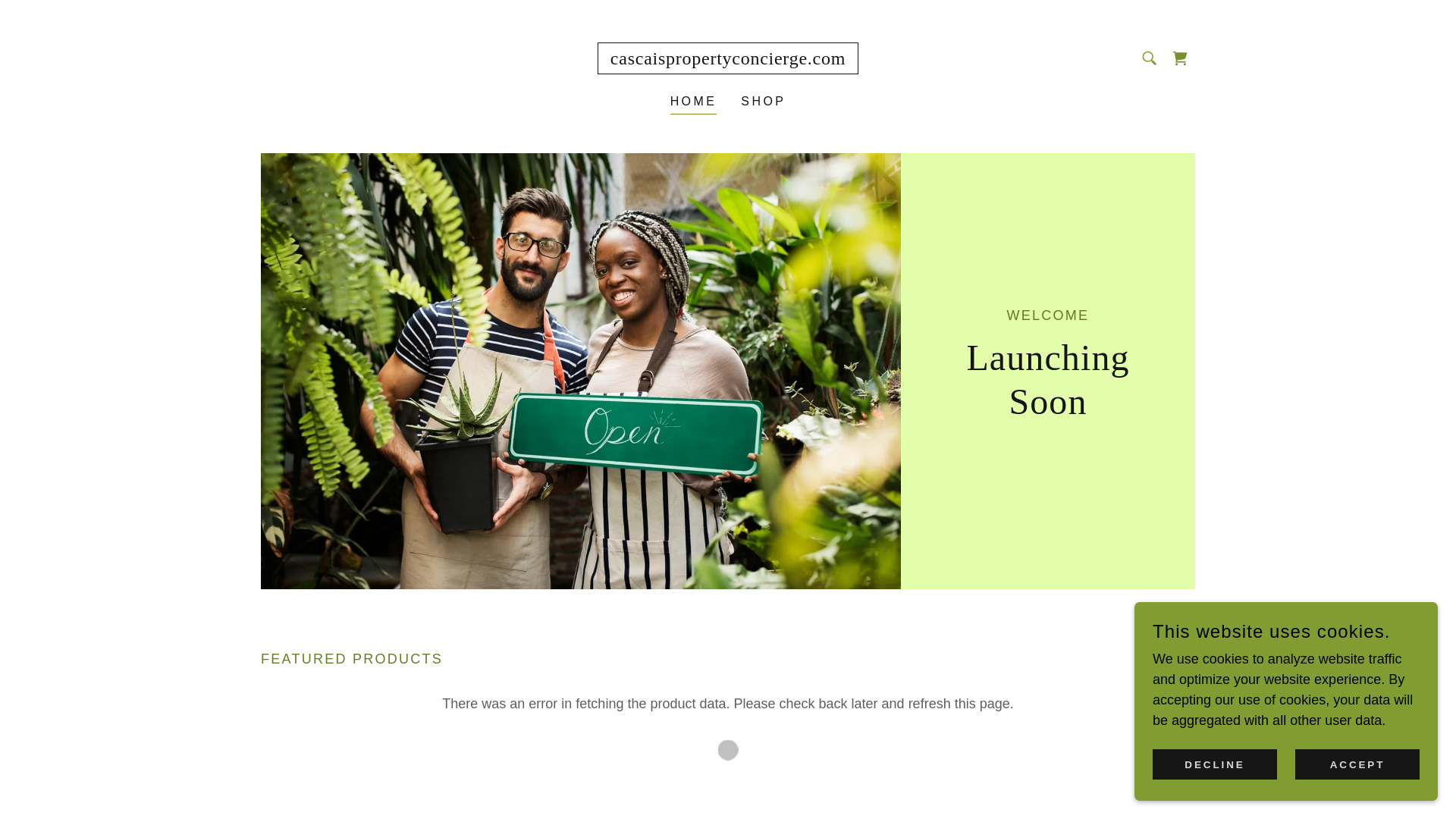 website screenshot of https://cascaispropertyconcierge.com/