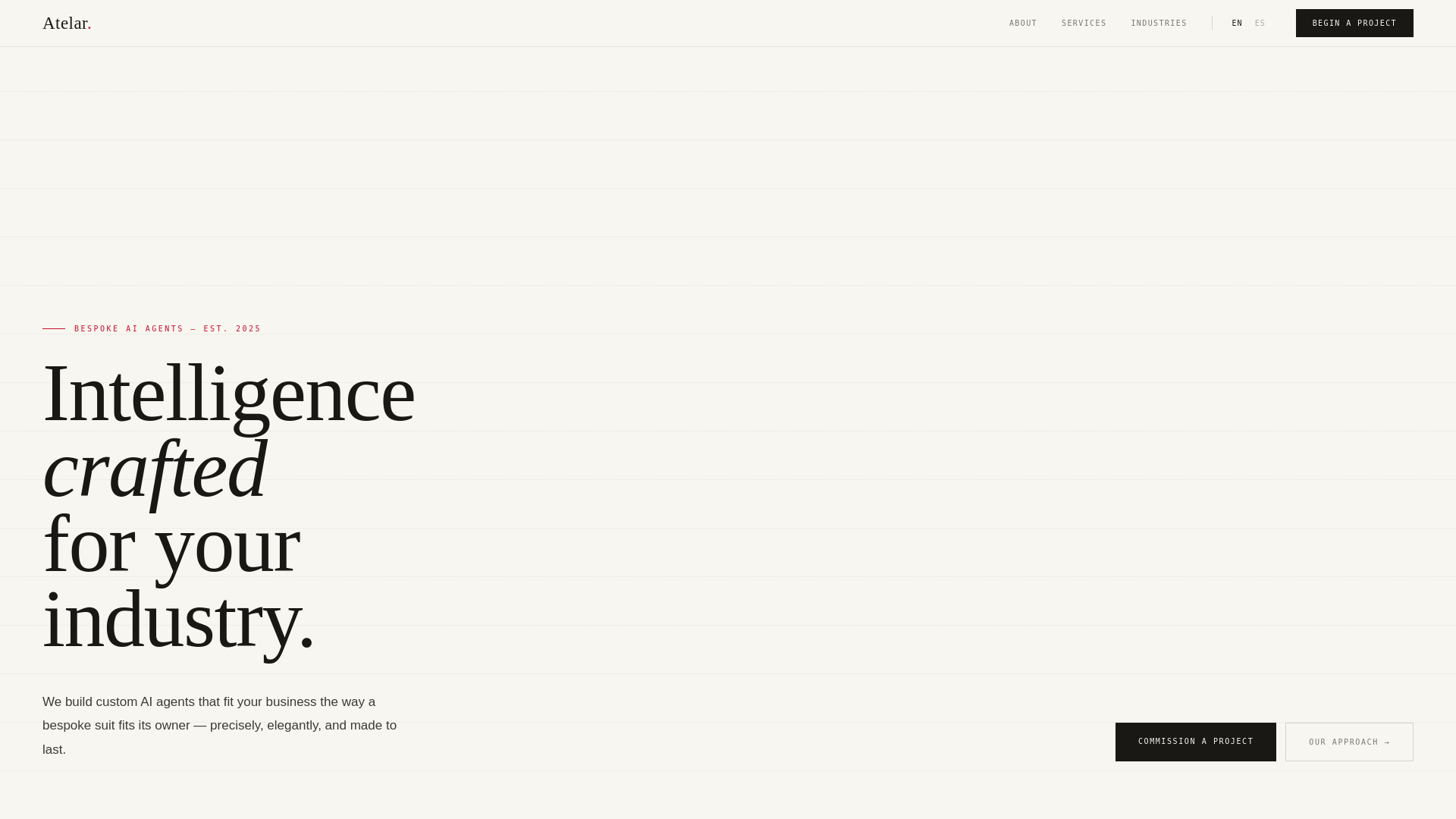 website screenshot of https://atelar.co/