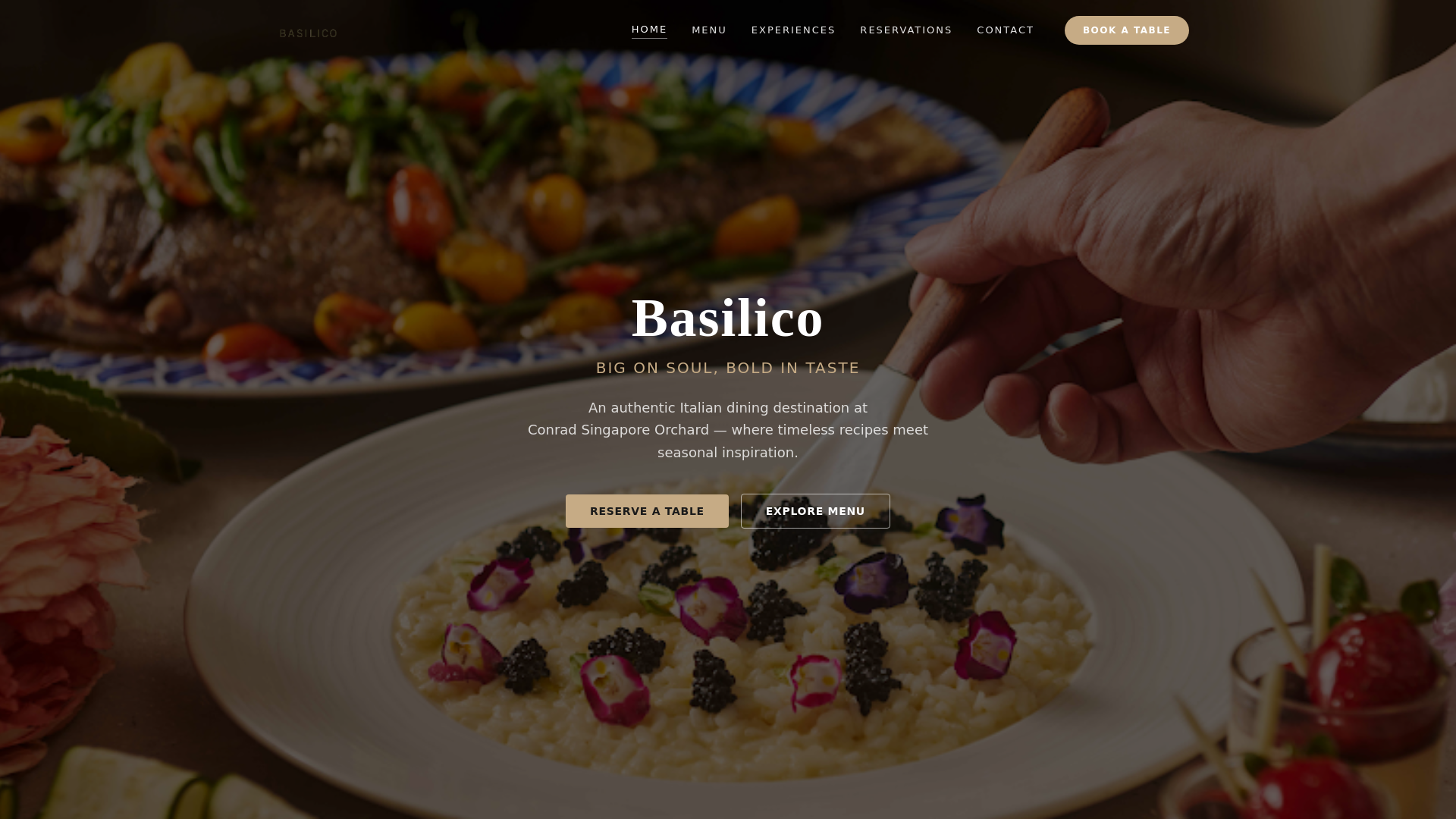 website screenshot of https://basilico.cc/