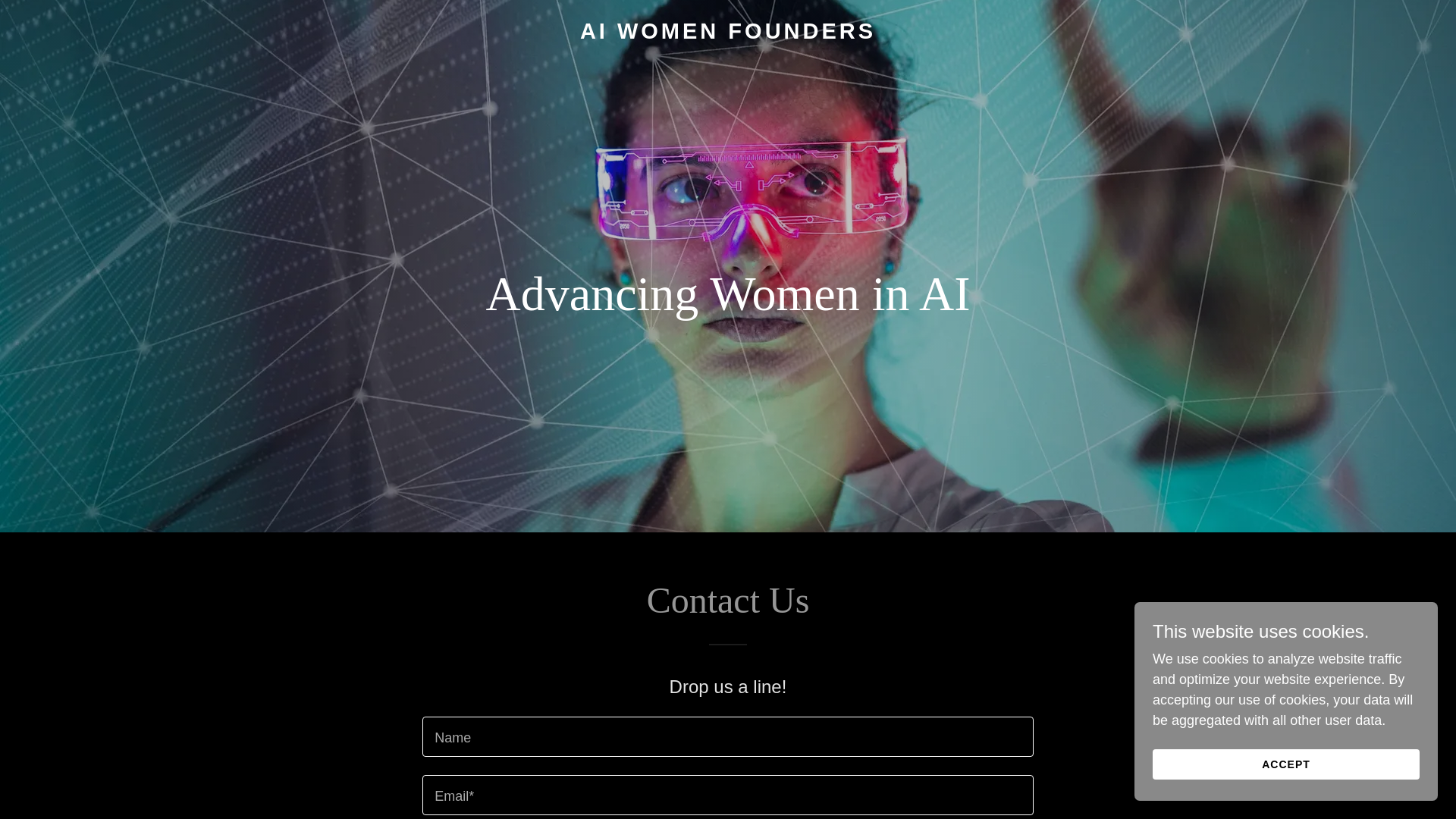 website screenshot of https://aiwomenfounders.org/