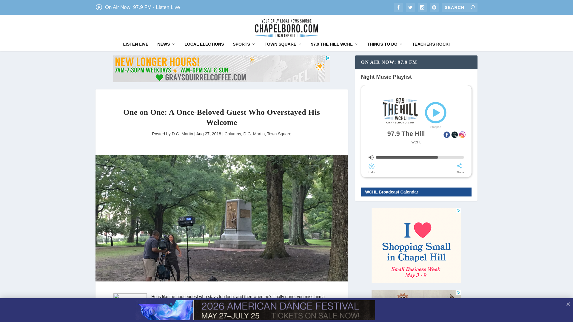 website screenshot of https://chapelboro.com/town-square/one-one-beloved-guest-overstayed-welcome
