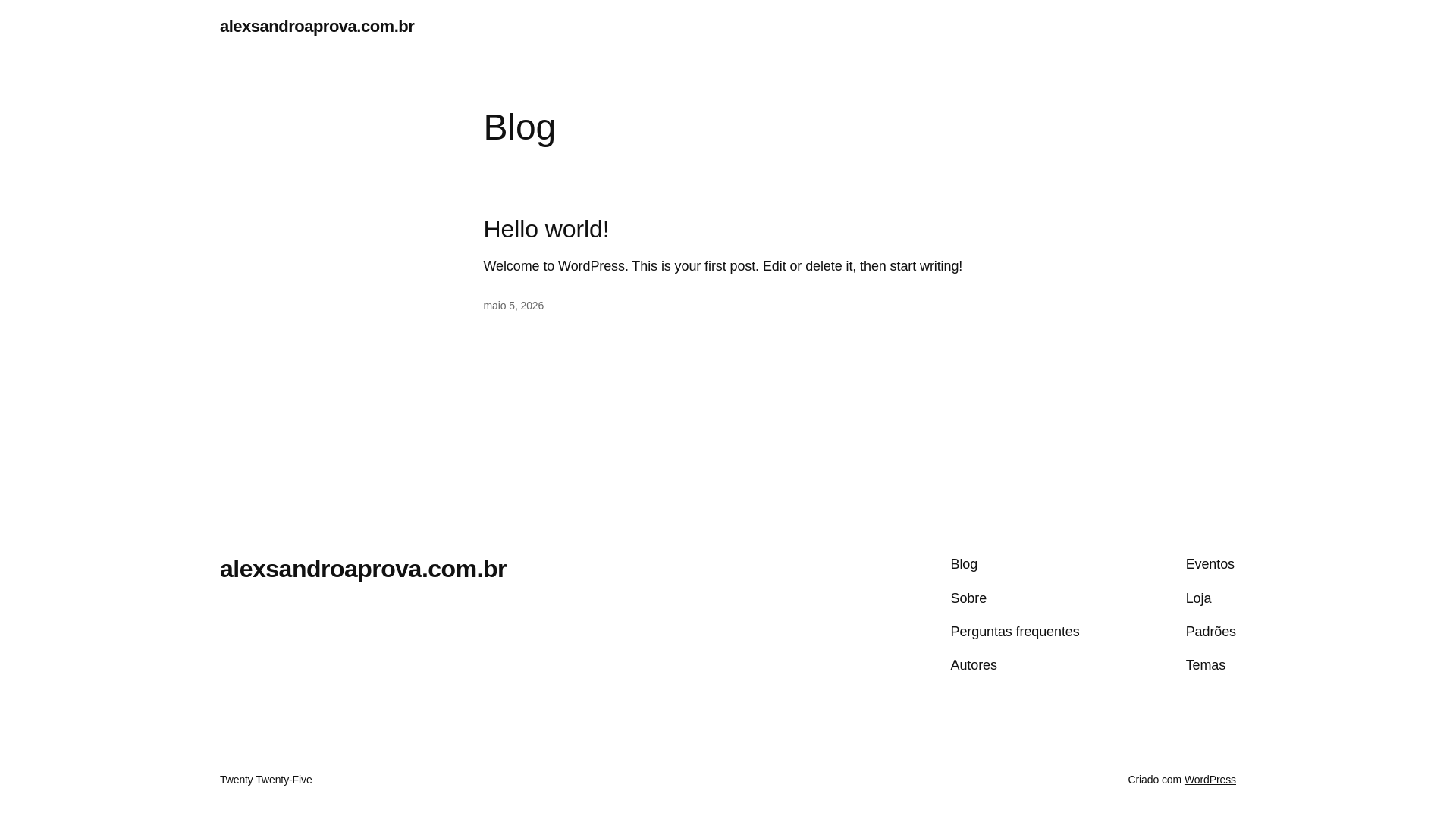 website screenshot of https://alexsandroaprova.com.br/