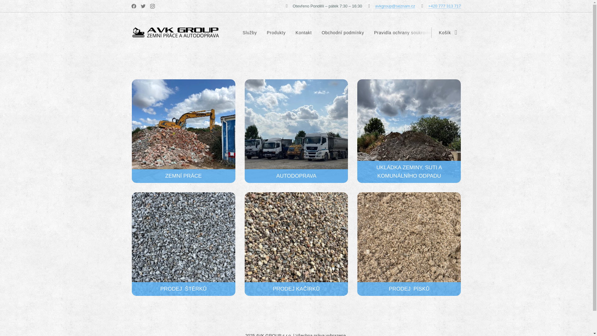 website screenshot of https://avkgroup.cz/