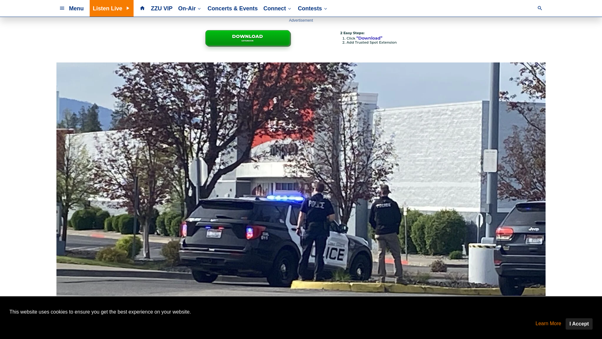 website screenshot of https://929zzu.com/2026/05/01/police-responding-to-threat-at-silver-lake-mall-in-coeur-dalene/