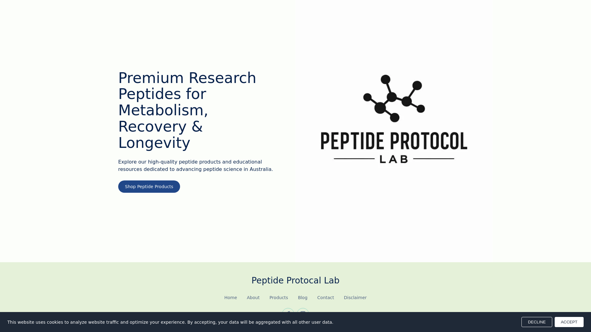 website screenshot of https://peptideprotocollab.com.au