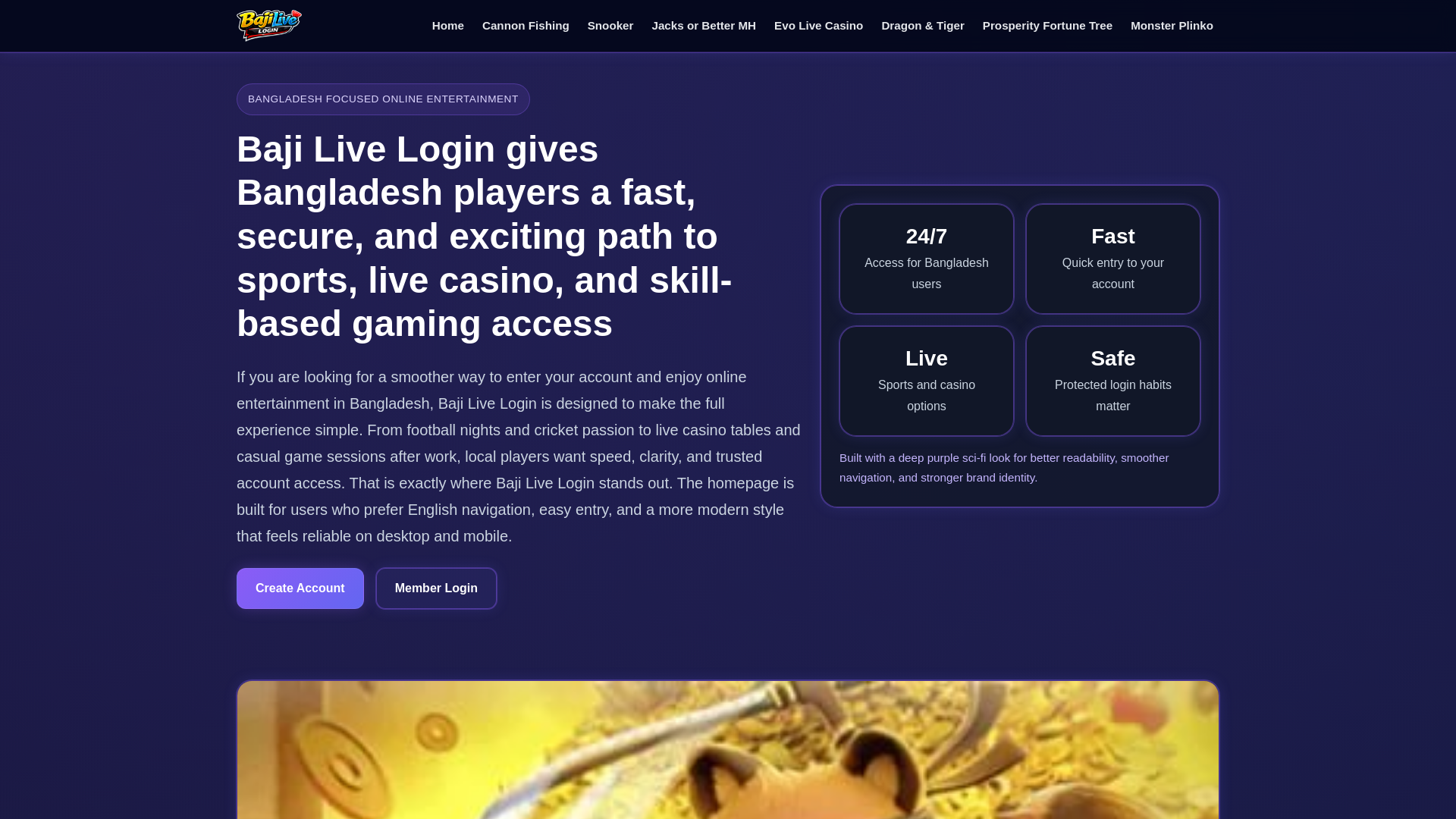 website screenshot of https://bajilivelogin.id/