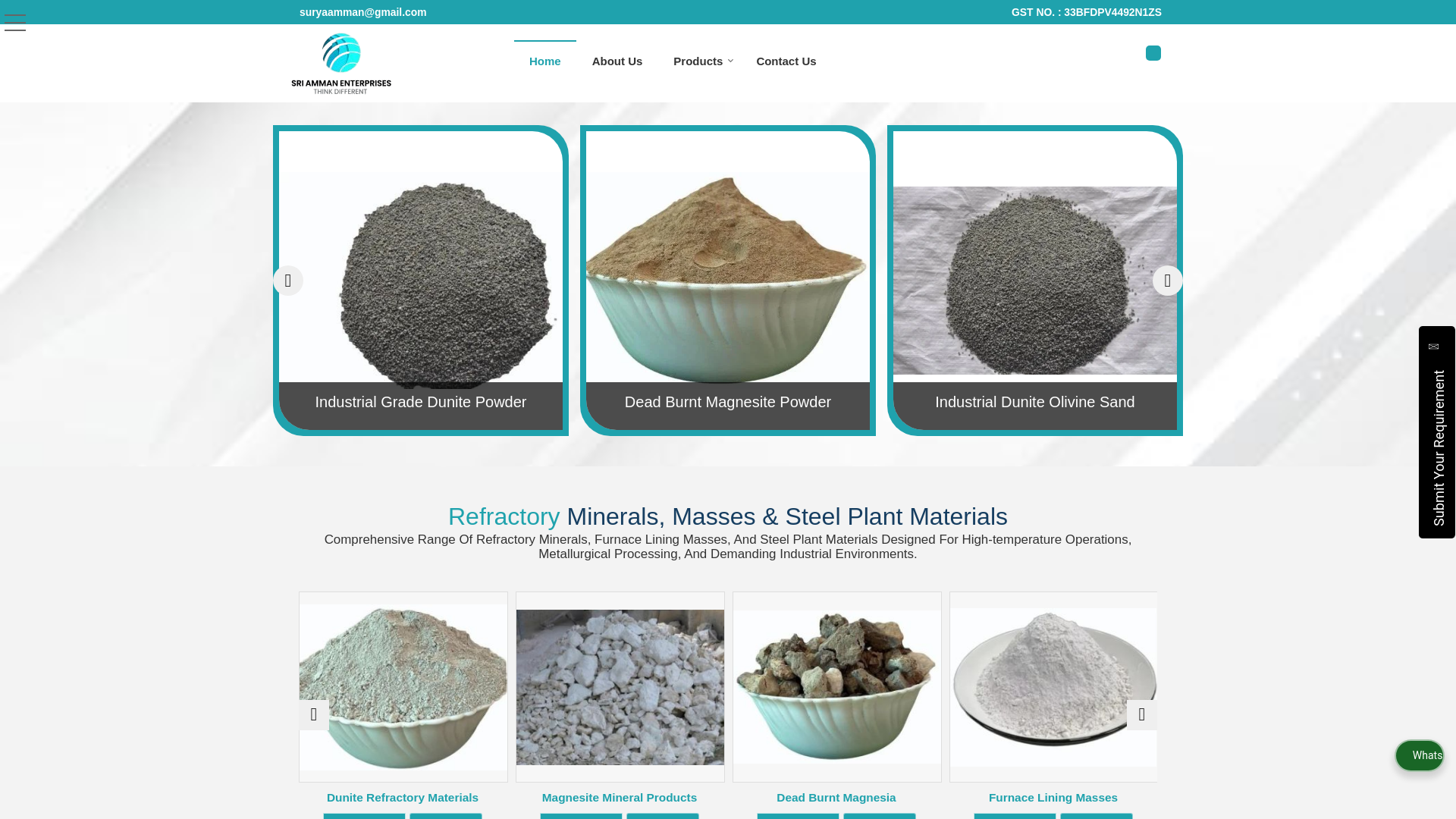 website screenshot of https://sriammanenterprisesindia.in