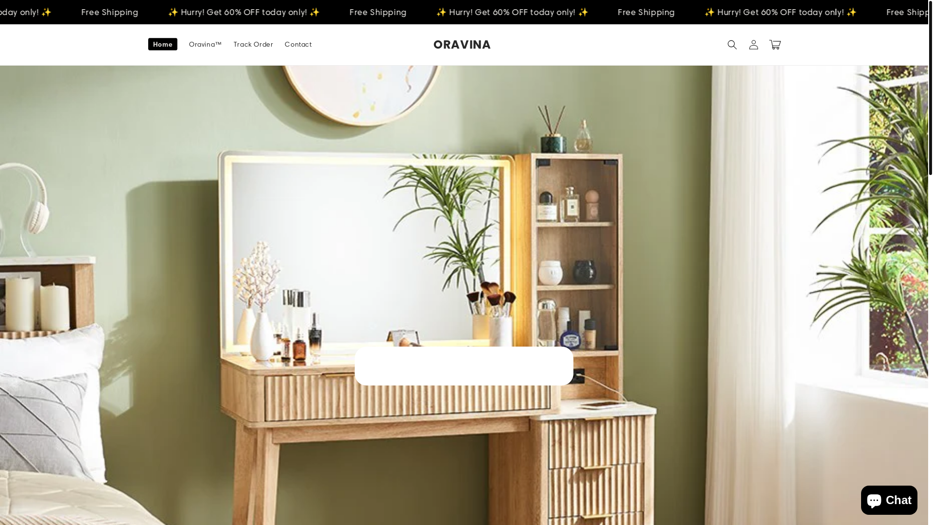 website screenshot of https://oravina.shop/