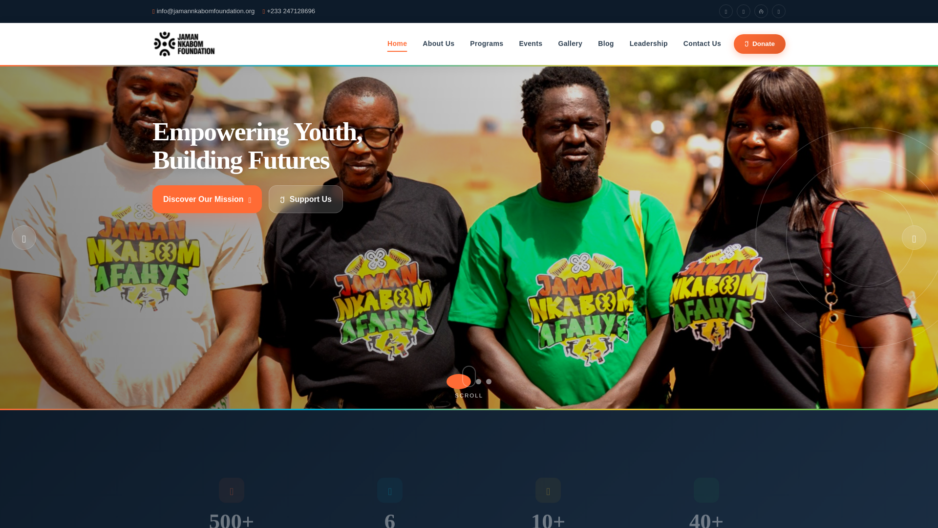 website screenshot of https://jamannkabomfoundation.org/