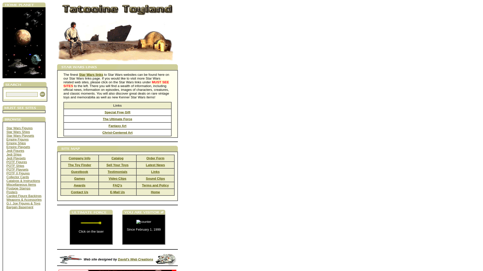 website screenshot of https://starwarswebpages.com/