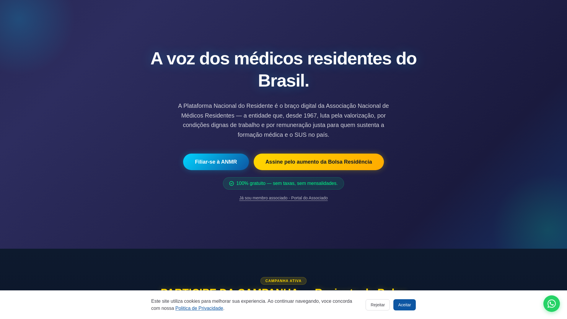 website screenshot of https://residenteanmr.com.br