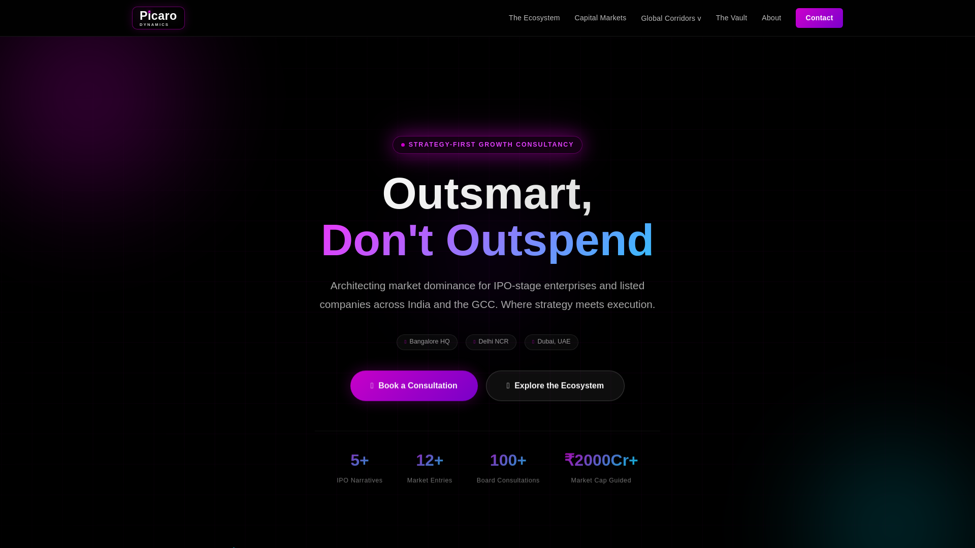website screenshot of https://picaro-dynamics.pages.dev/