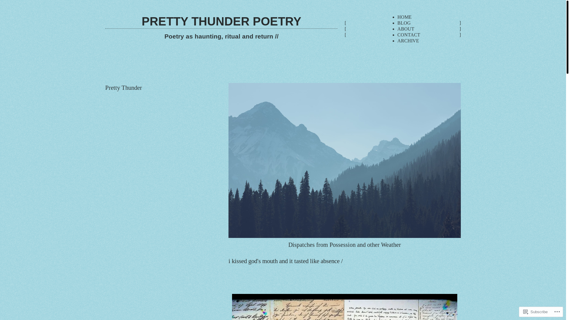 website screenshot of https://prettythunder.me/