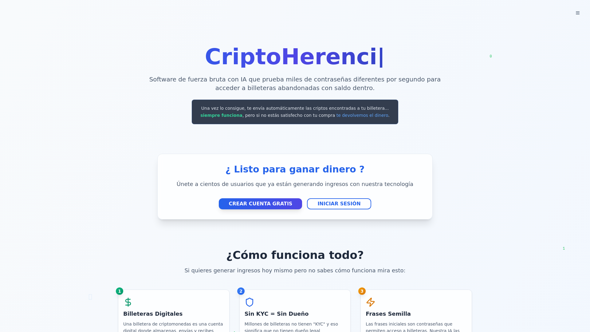 website screenshot of https://www.criptoherencia.io/
