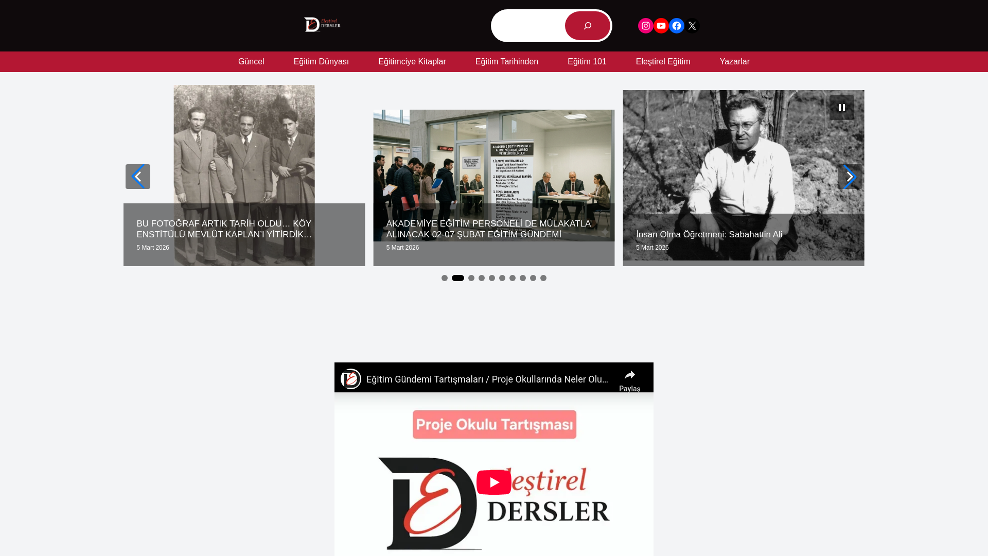 website screenshot of https://elestireldersler.com/