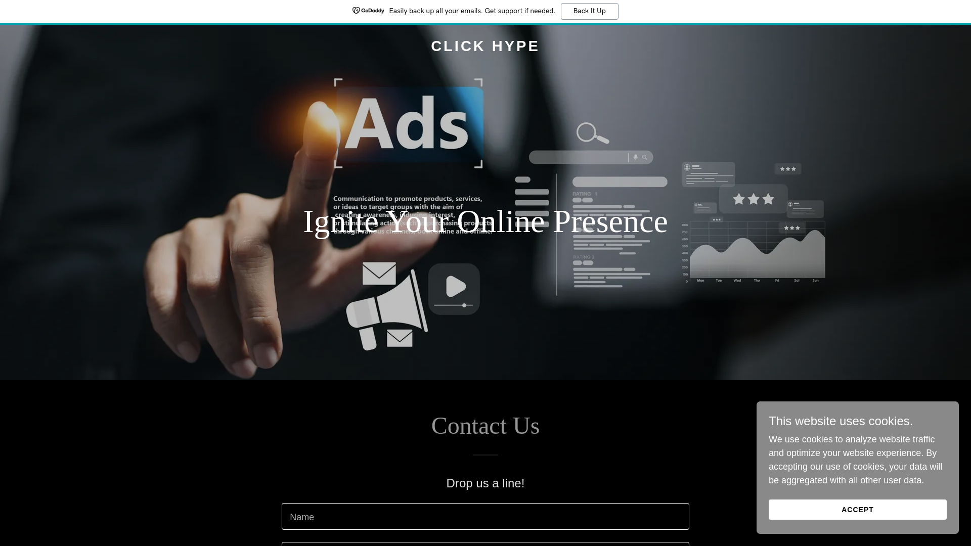 website screenshot of https://clickhype.co/