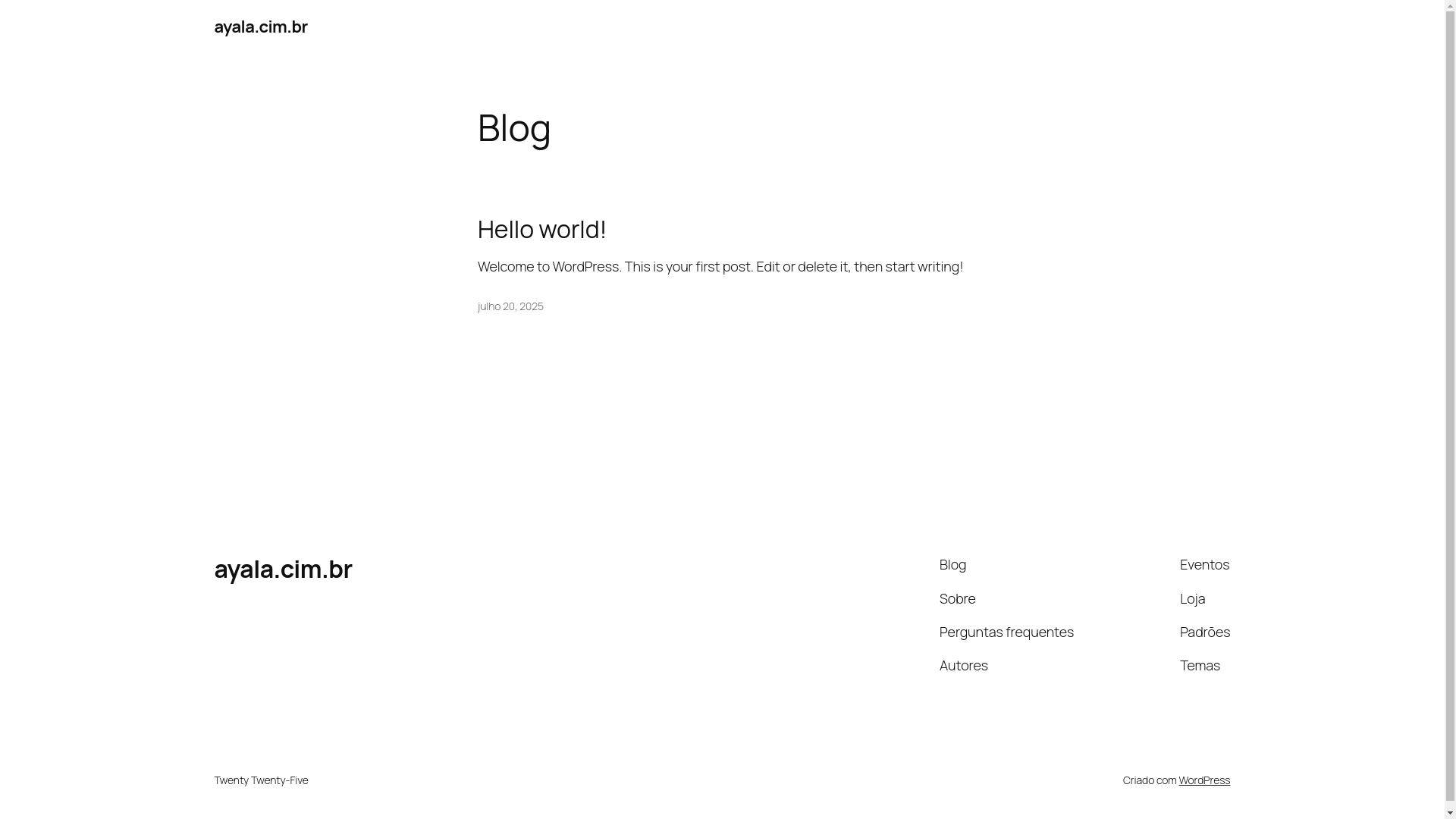 website screenshot of https://ayala.cim.br/