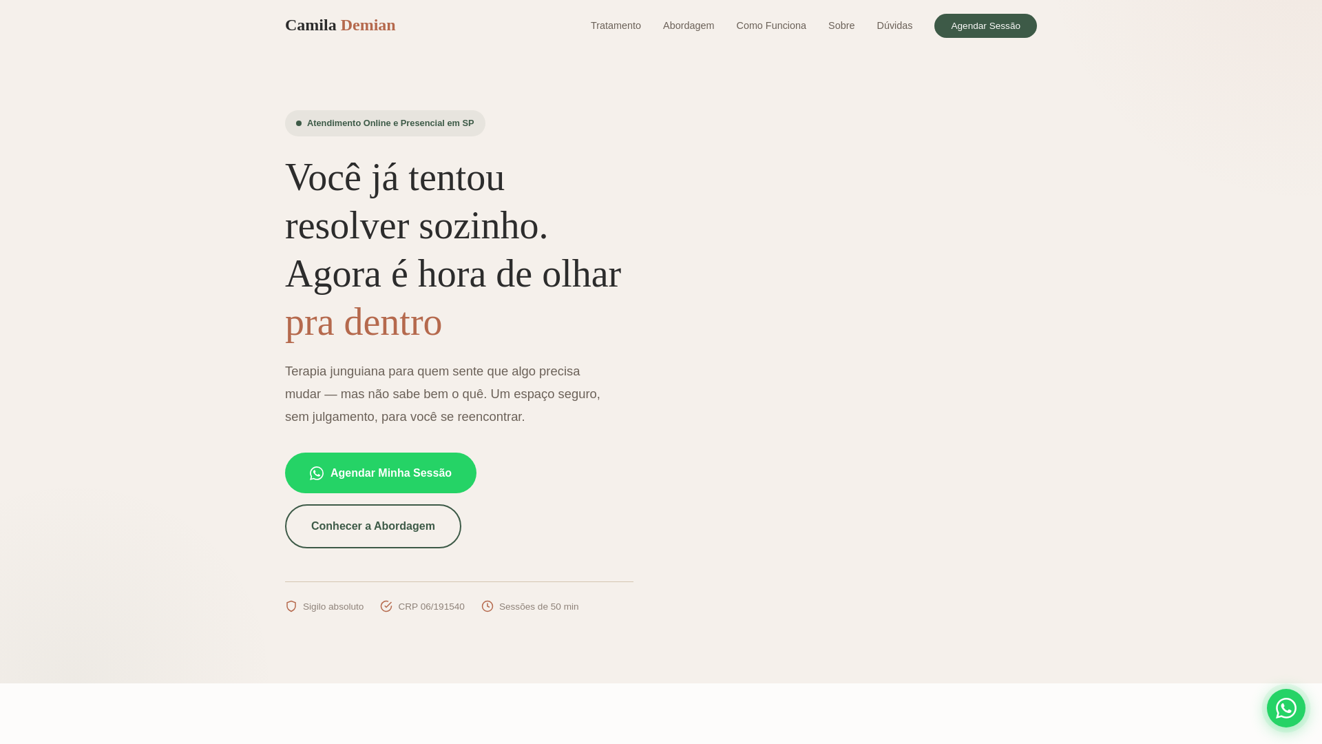 website screenshot of https://camilademian.pages.dev/