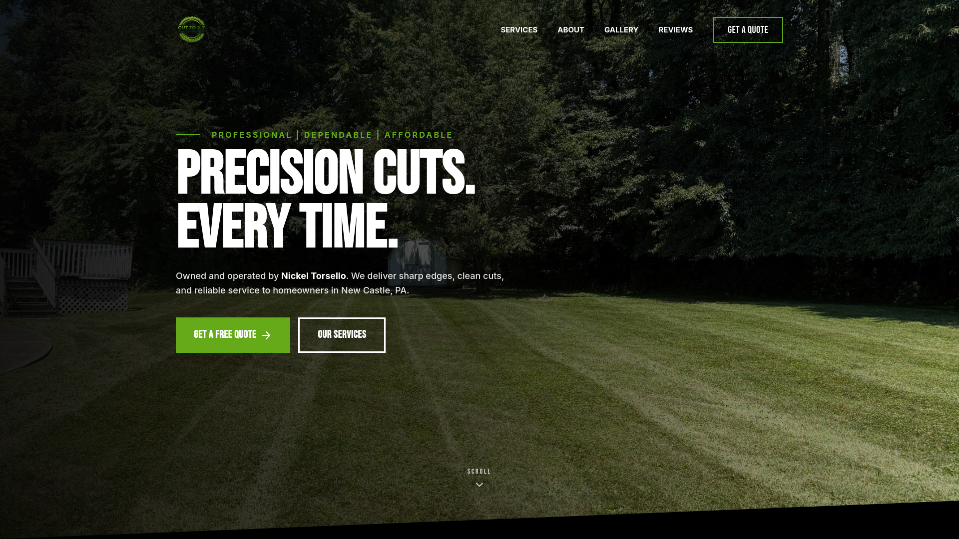 website screenshot of https://cuttoatlawnservicellc.com/