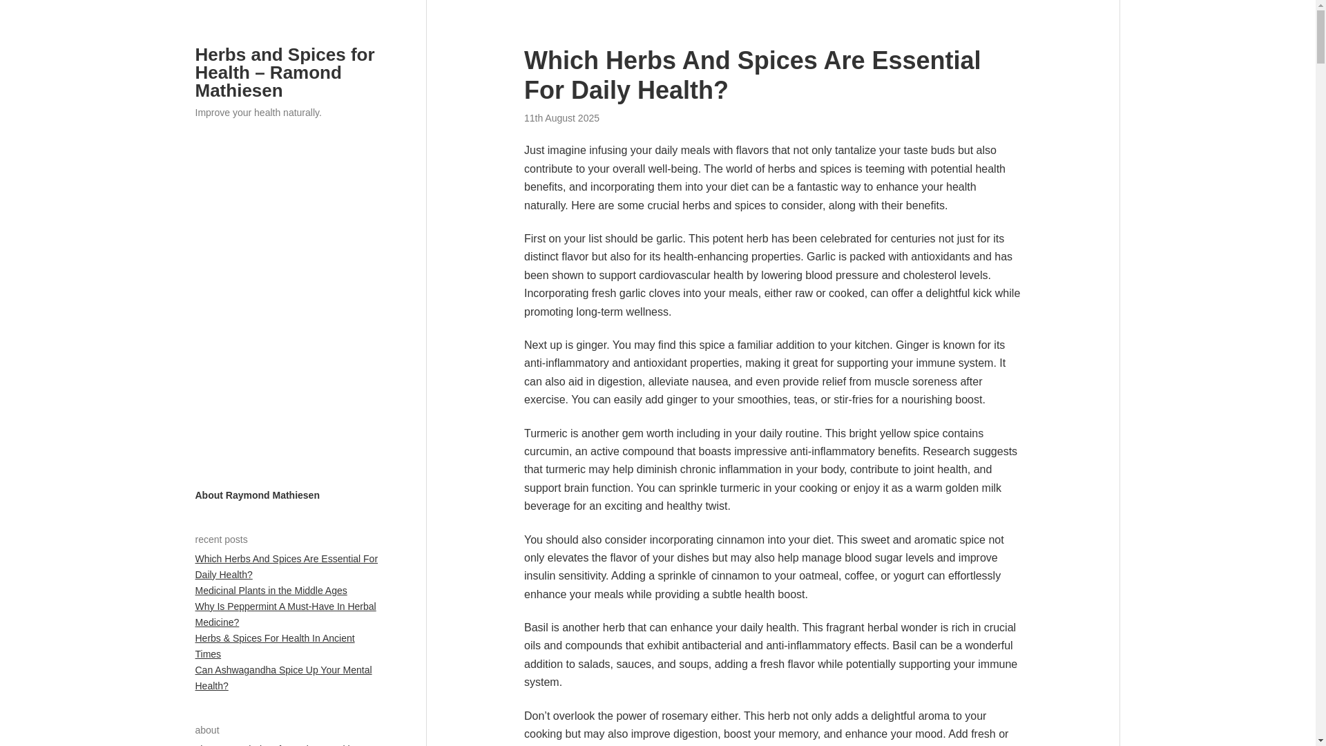 website screenshot of https://herbsspiceshealth.com/