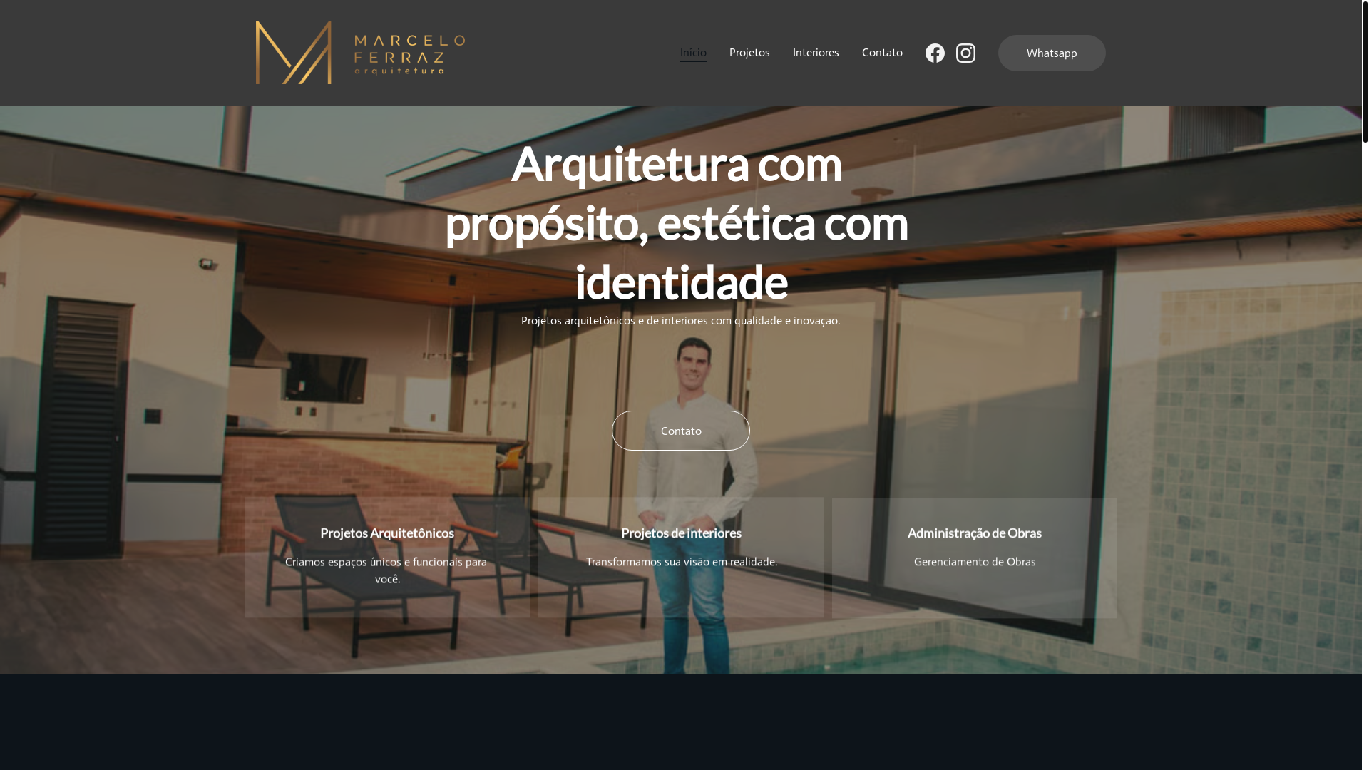 website screenshot of https://marceloferrazarquitetura.com.br/