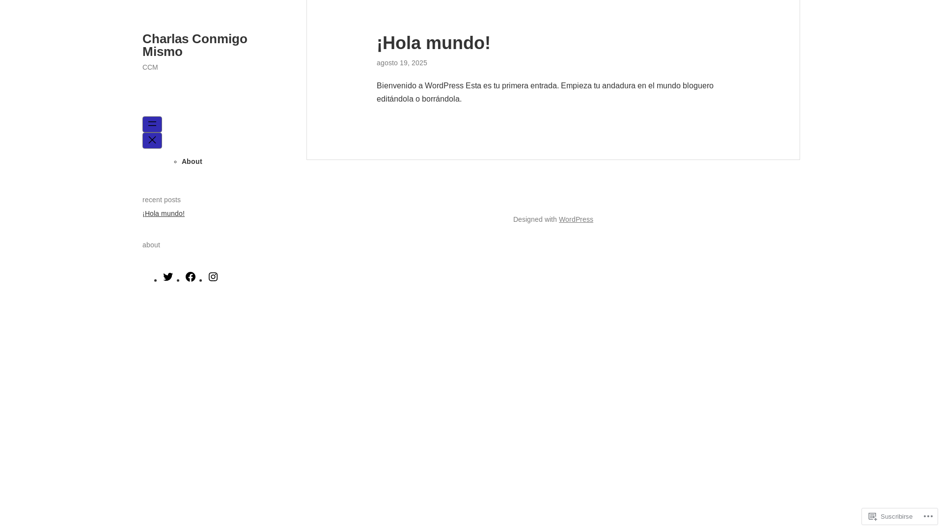 website screenshot of https://charlasconmigomismo.blog/