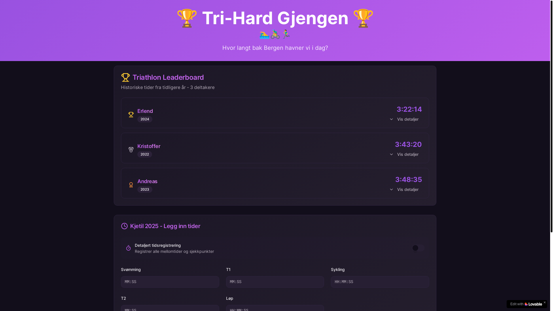 website screenshot of https://triathlongutta.fun/