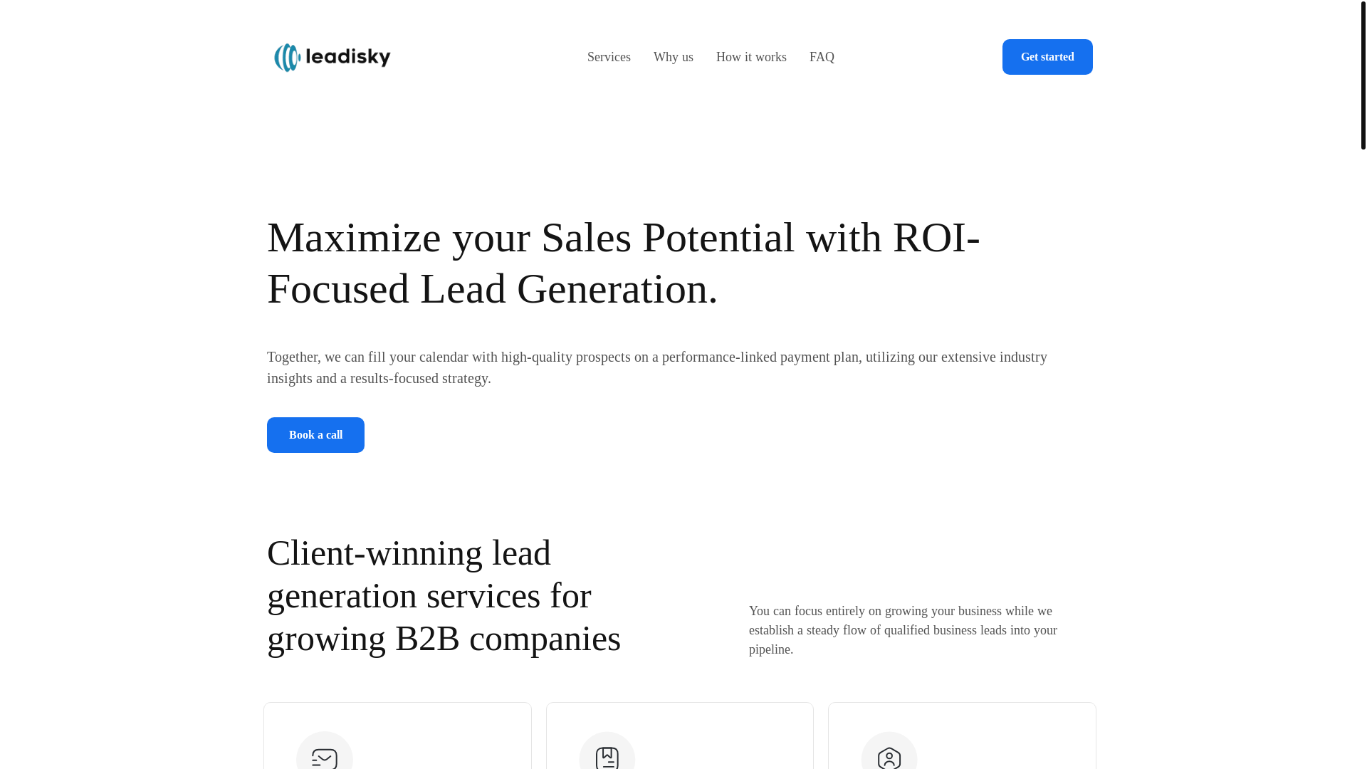 website screenshot of https://useleadisky.com/