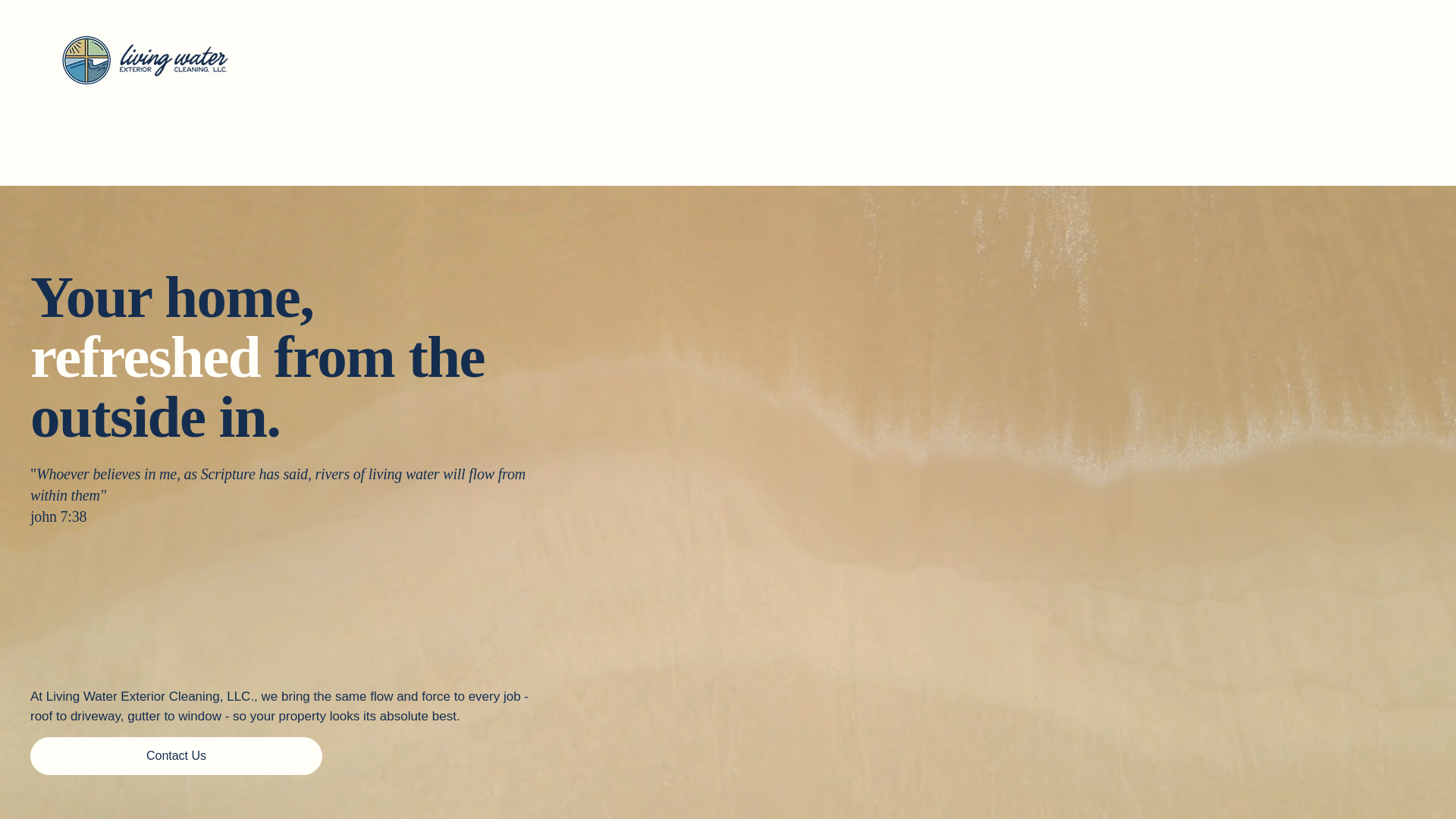 website screenshot of https://livingwaterexterior.com/