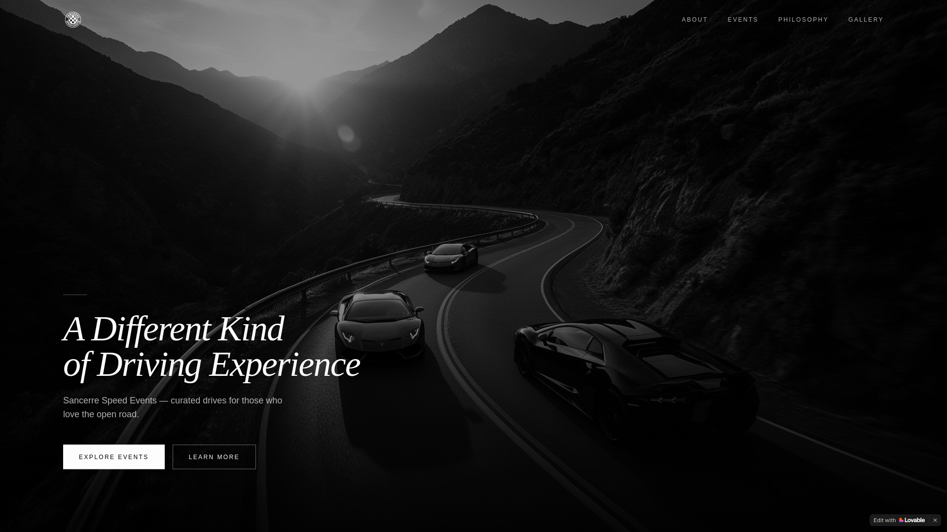website screenshot of https://sancerrespeedevents.com